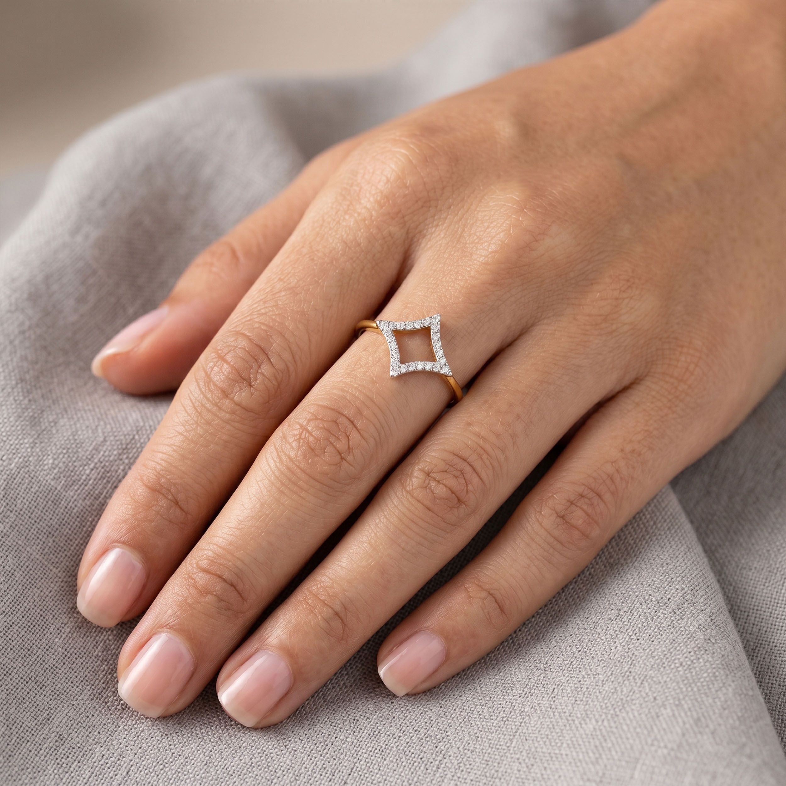 Rhombus Sculpt Diamond Ring alternate view 3