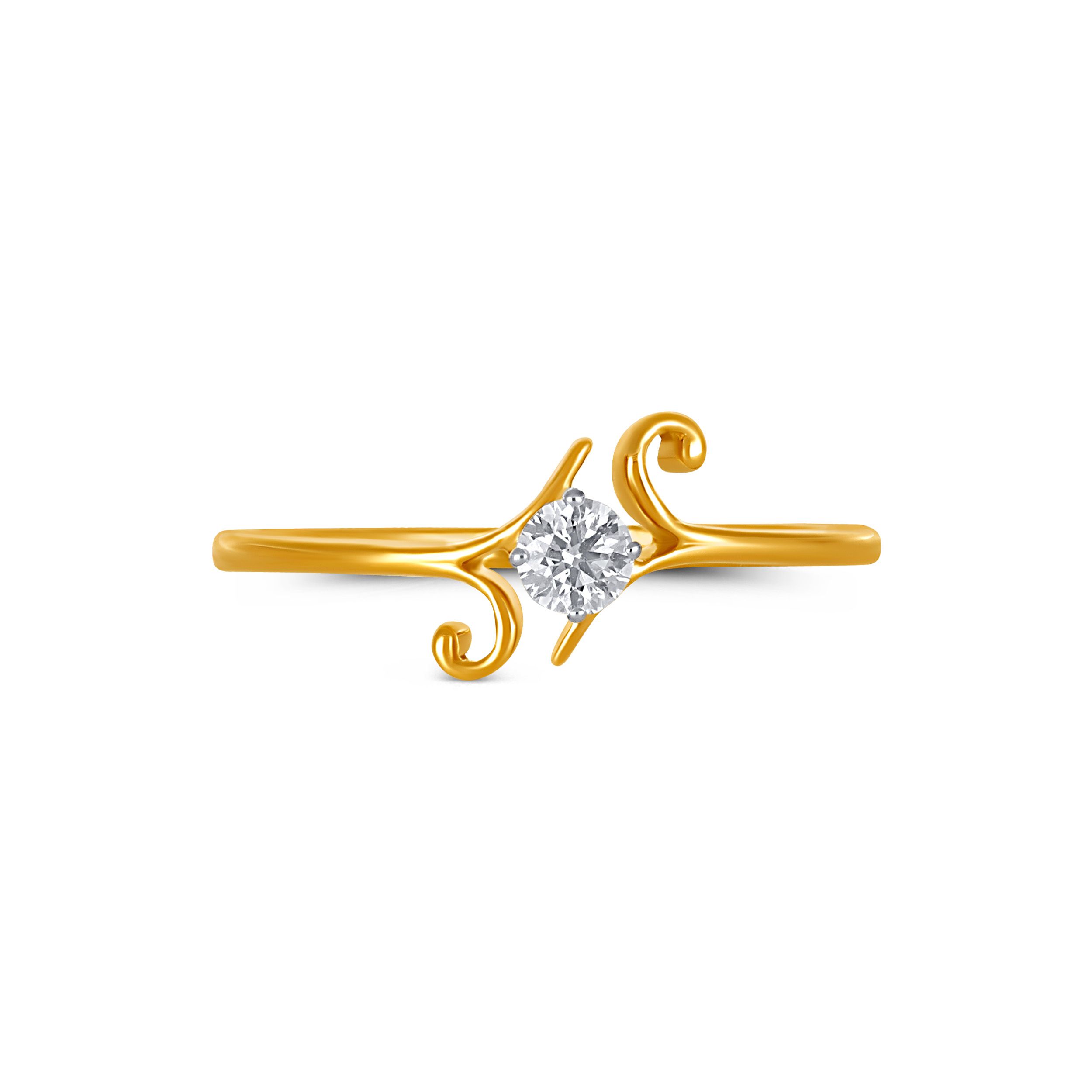 Vine Swirl Solitaire Diamond Ring alternate view 1