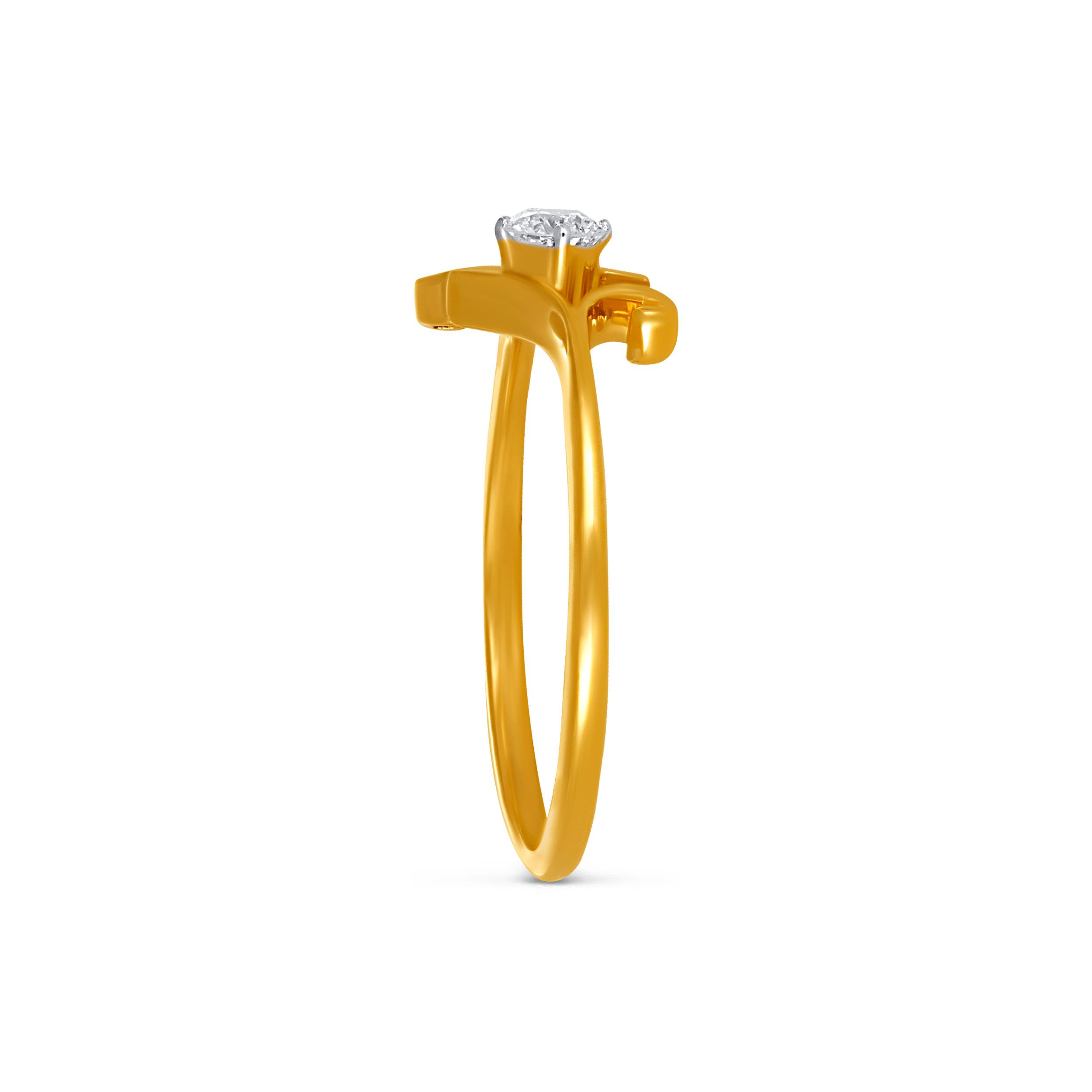 Vine Swirl Solitaire Diamond Ring alternate view 2