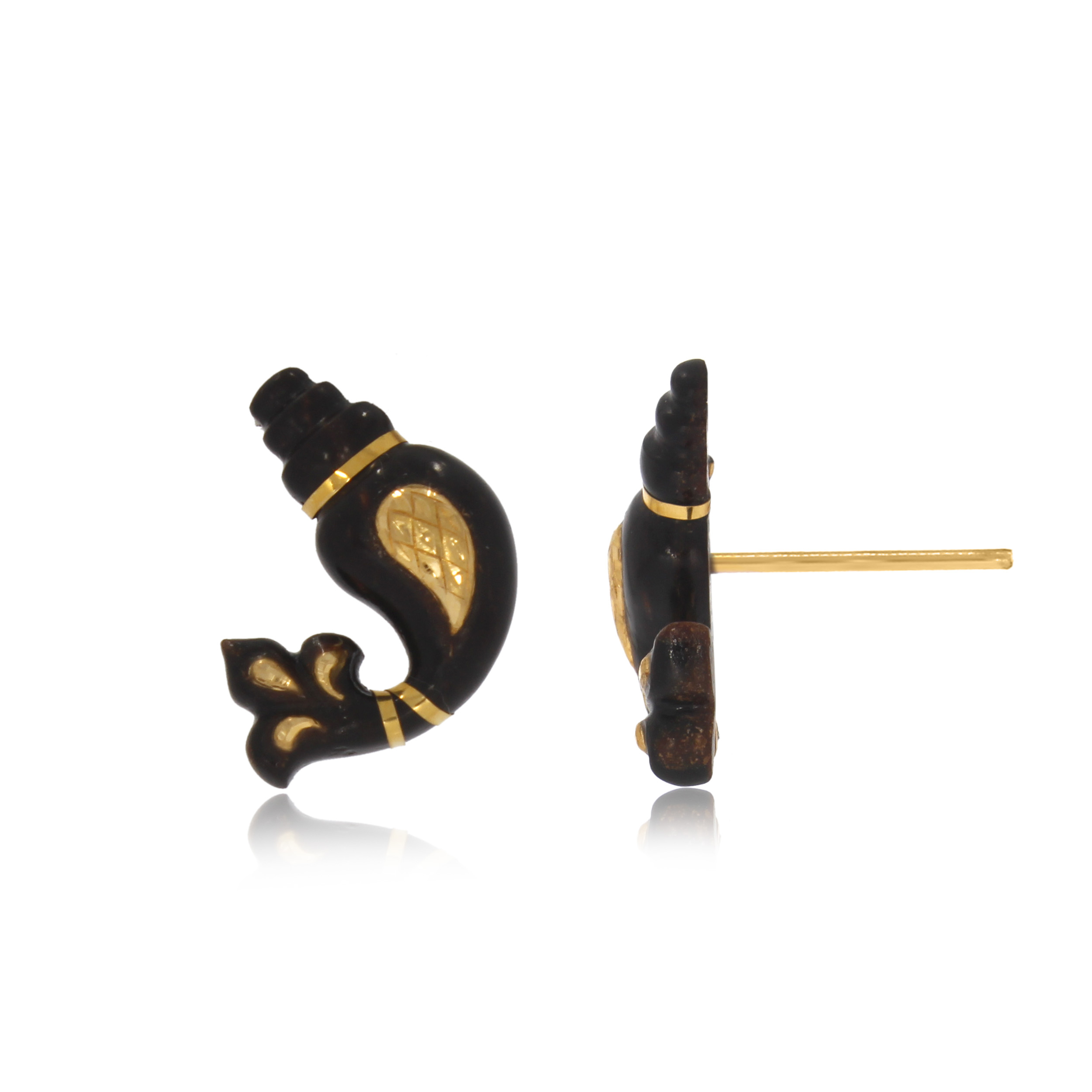 Conch Shell Gold Studs - Senco Gold and Diamonds