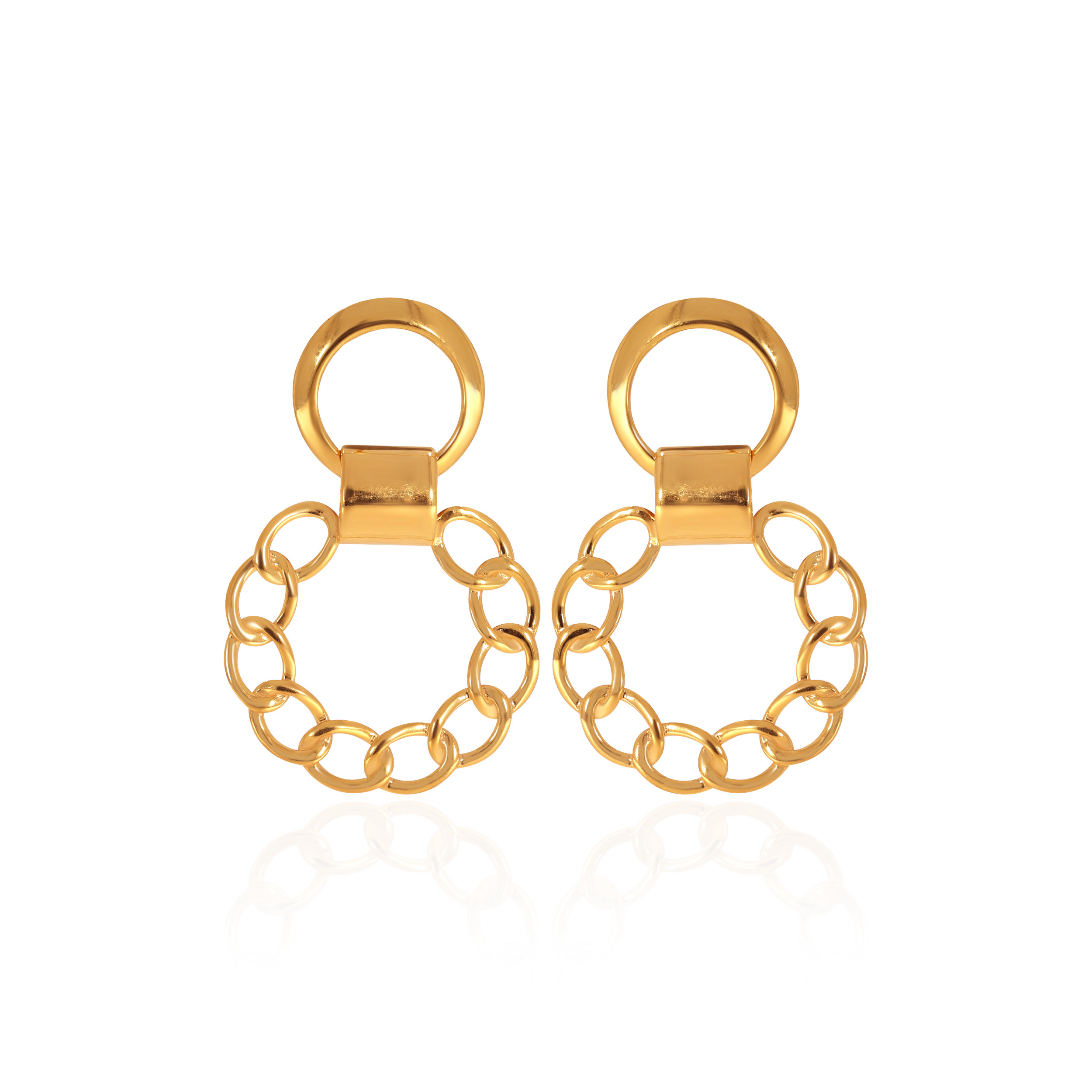 Urban Edge Gold Hoop Earrings - Senco Gold and Diamonds
