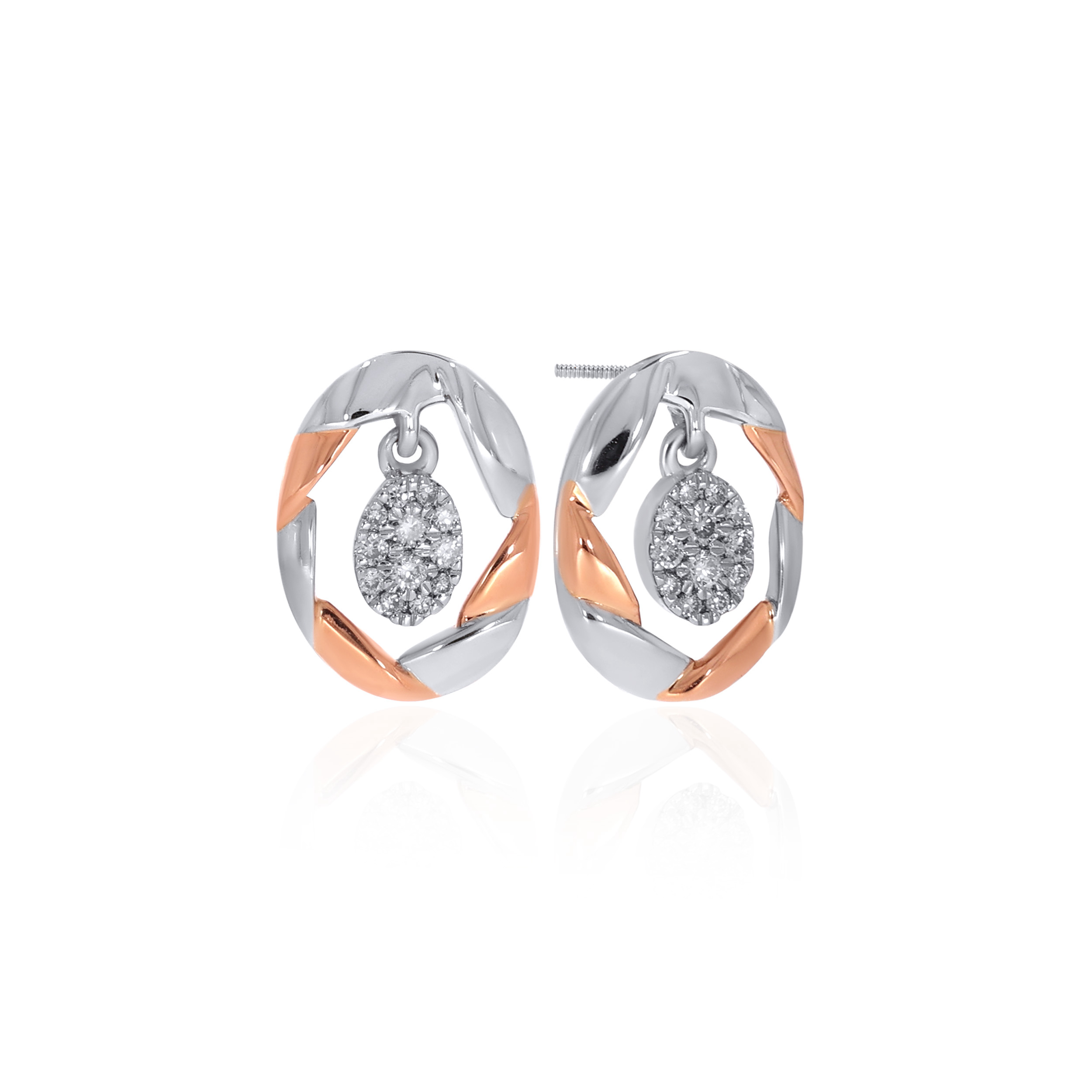 Celestial Halo Platinum Studs - Senco Gold and Diamonds