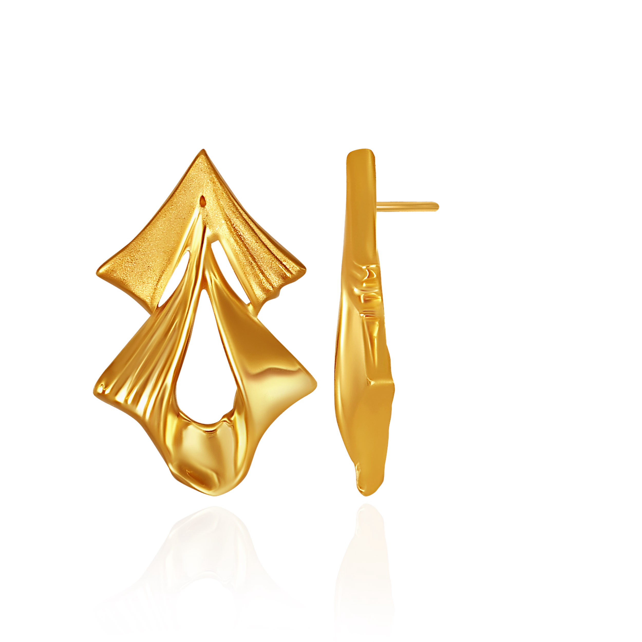 Elysian Echo Gold Studs - Senco Gold and Diamonds