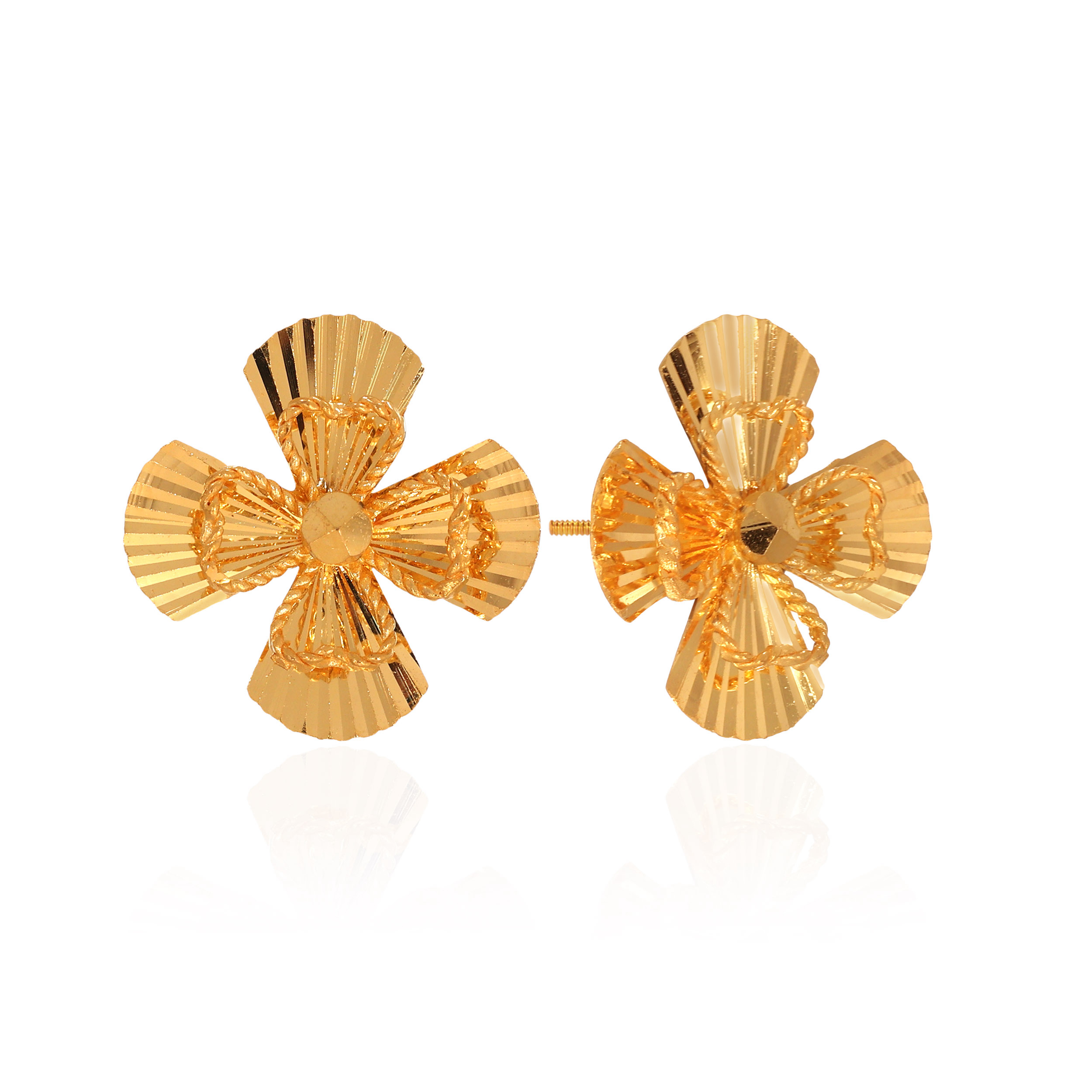 Primrose Delight Gold Studs - Senco Gold and Diamonds