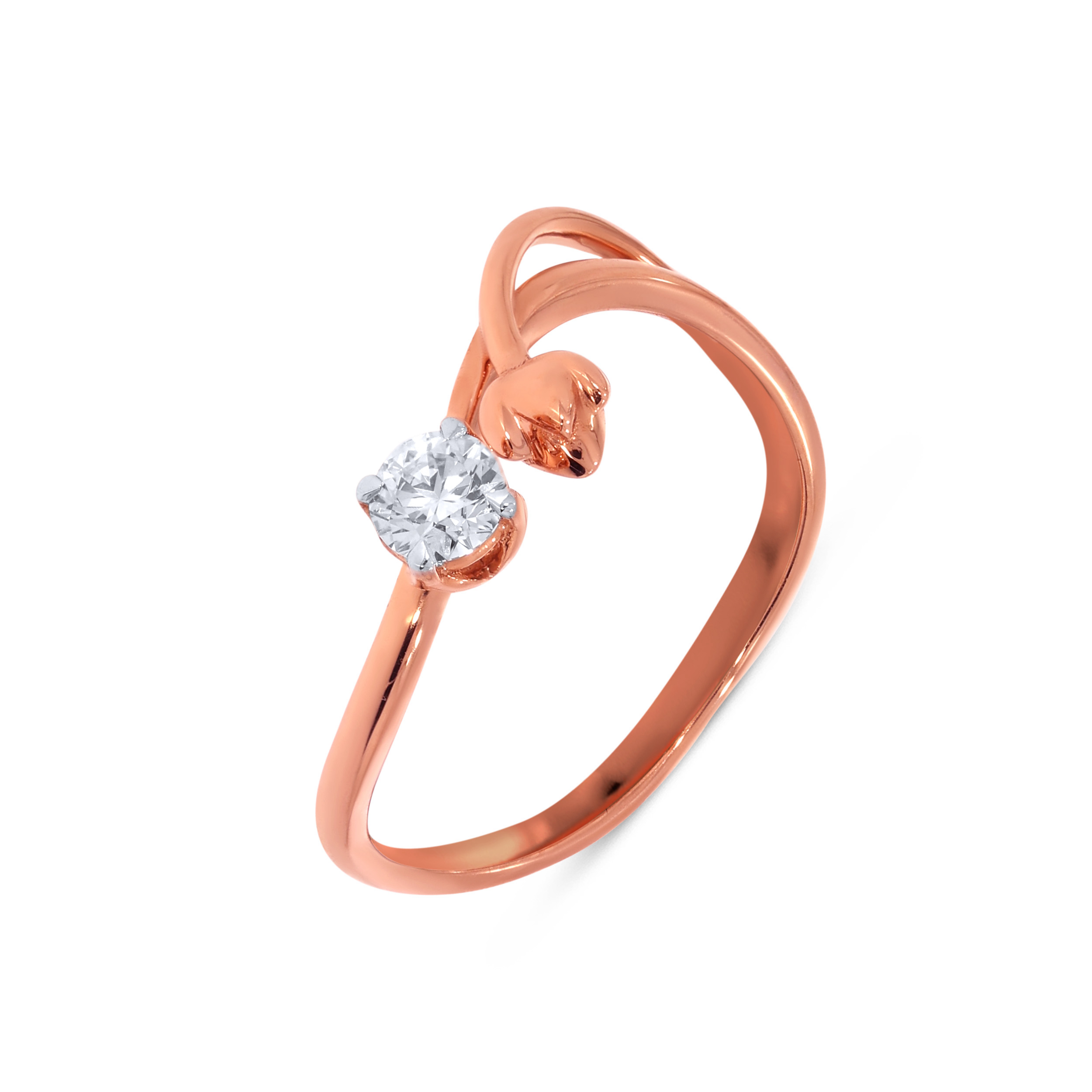 18K Rose Gold Diamond Ring-DLR-D000754609 - Senco Gold and Diamonds