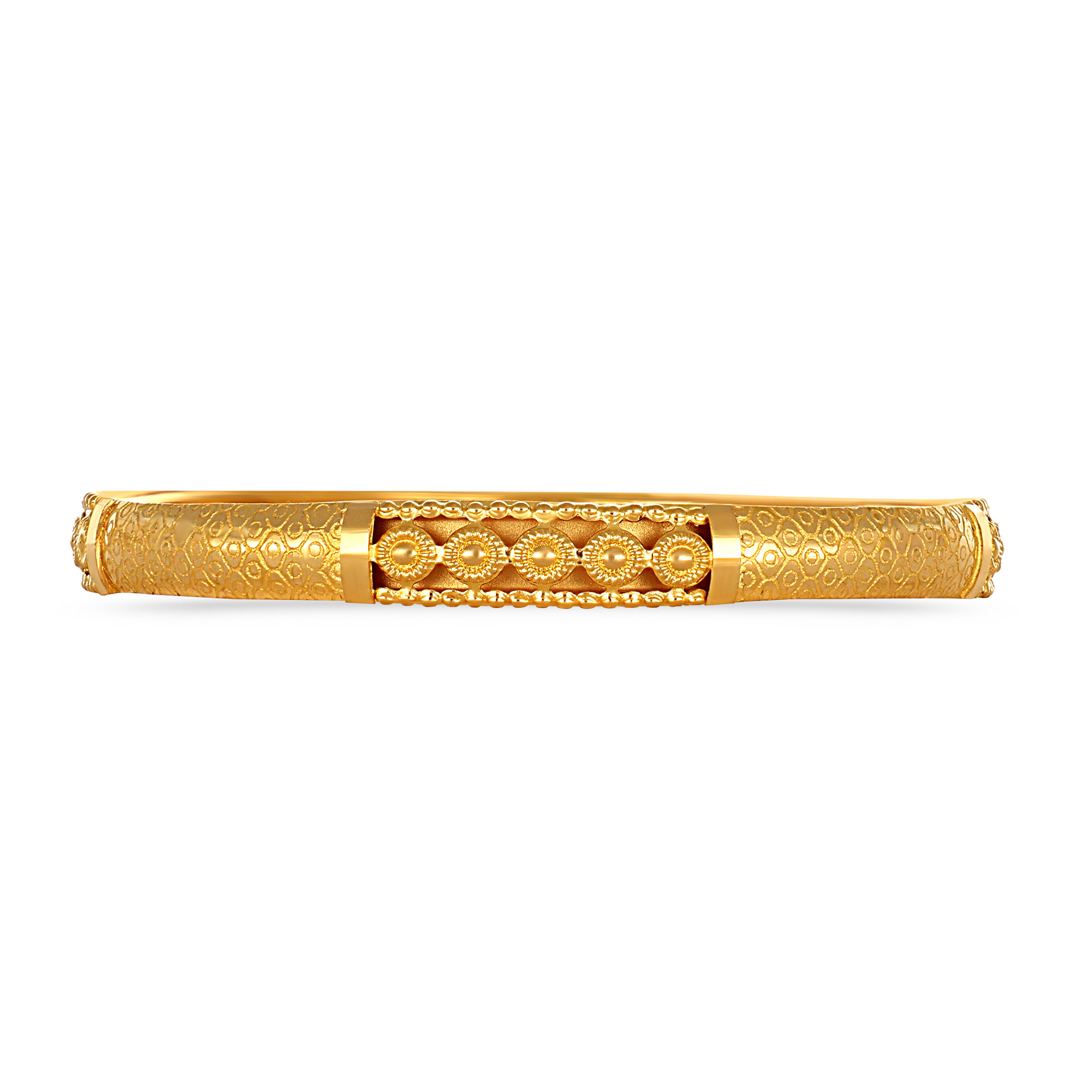 Ethnic Engravings Plain Gold Bangle - Senco Gold and Diamonds