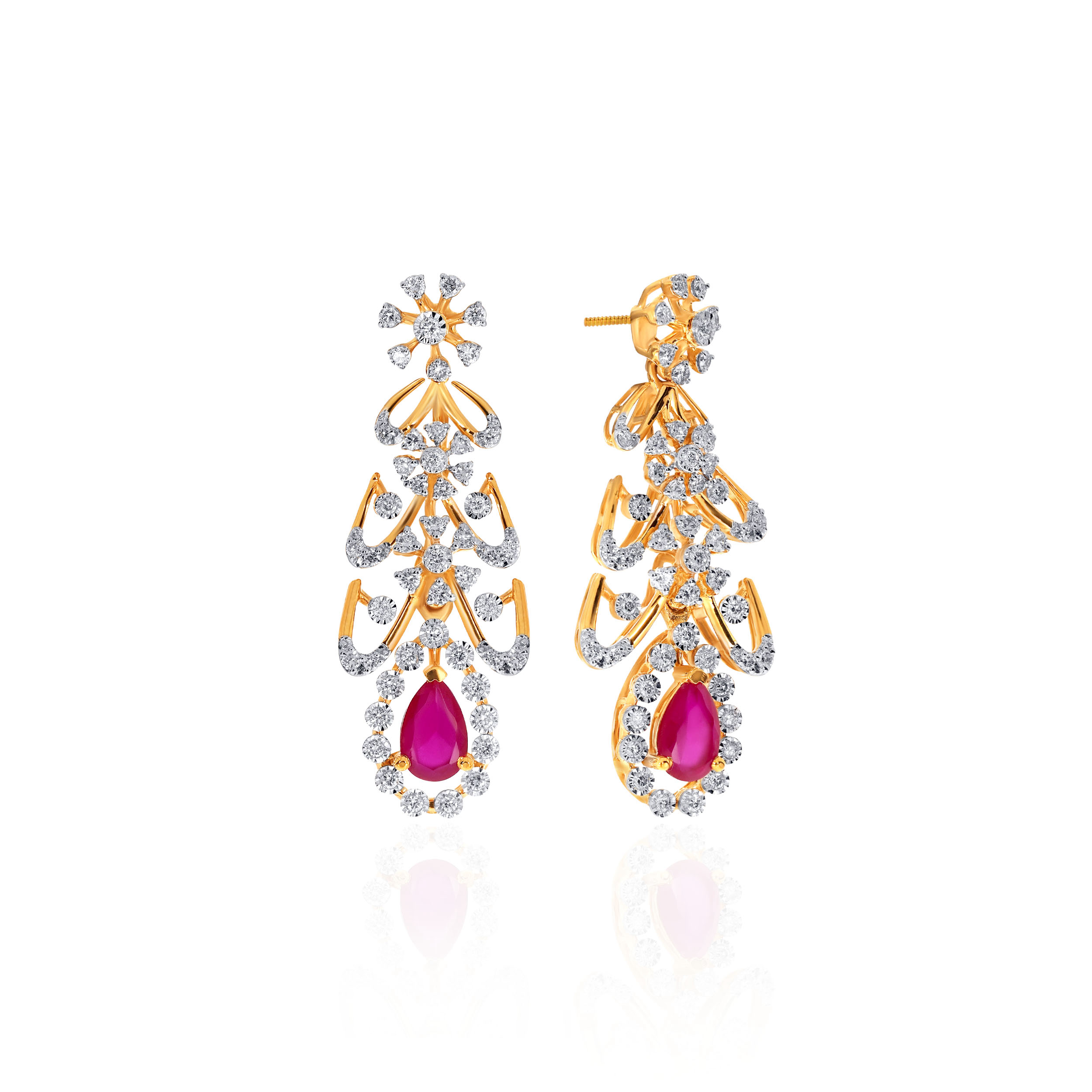Blushing Radiance Diamond Drop Earrings - Senco Gold and Diamonds