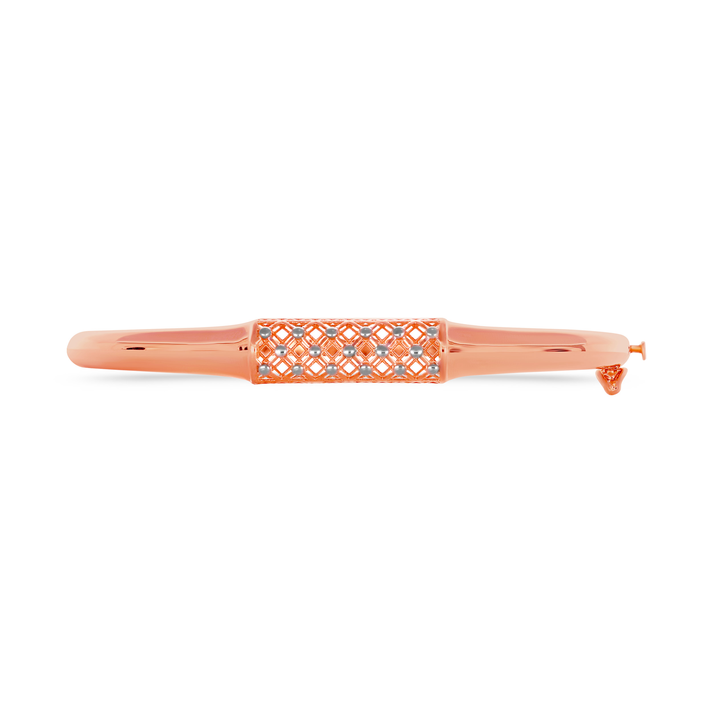 Lattice Rose Glamour Gold Chur Bangle - Senco Gold and Diamonds