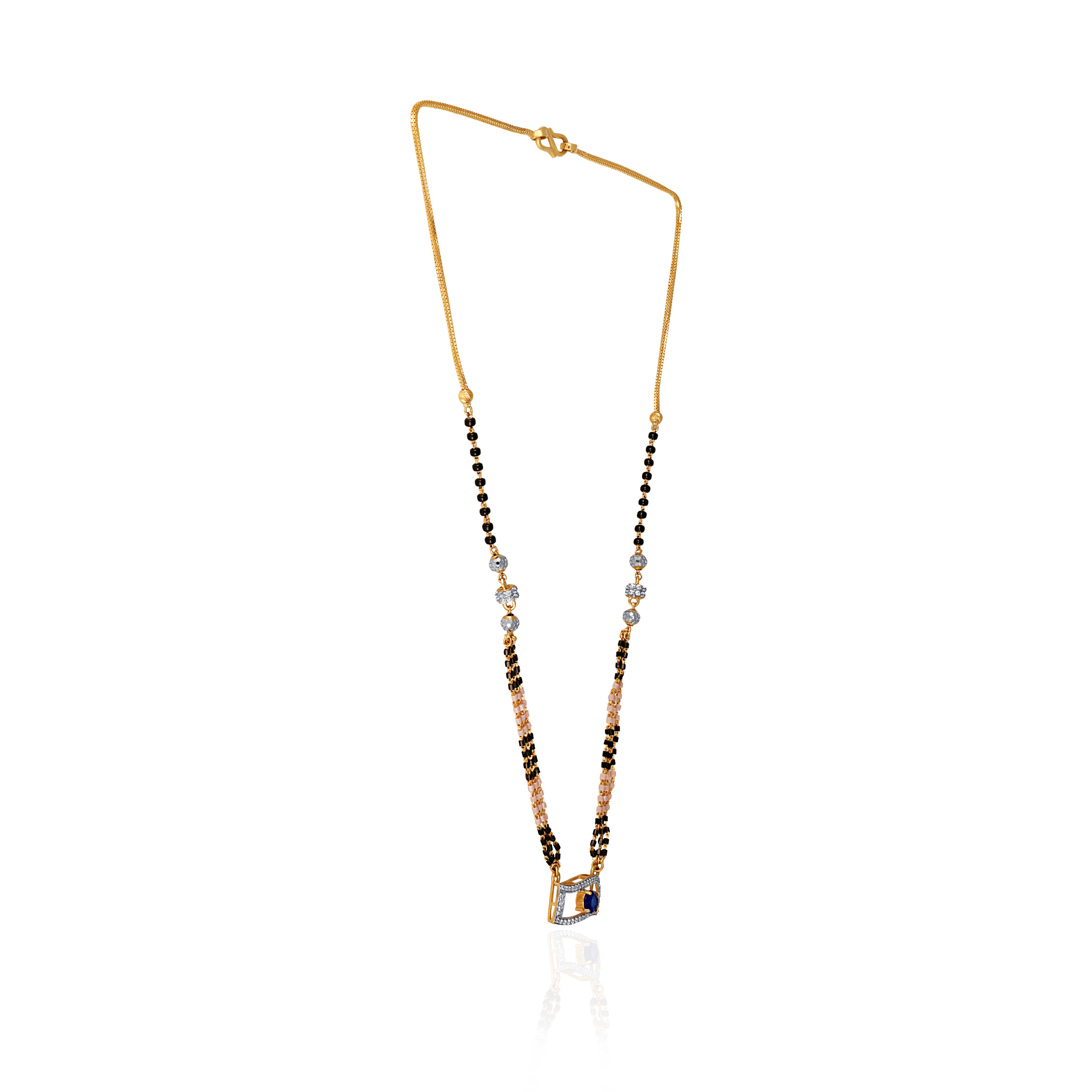 Majestic Three Line Gold Mangalsutra - Senco Gold and Diamonds