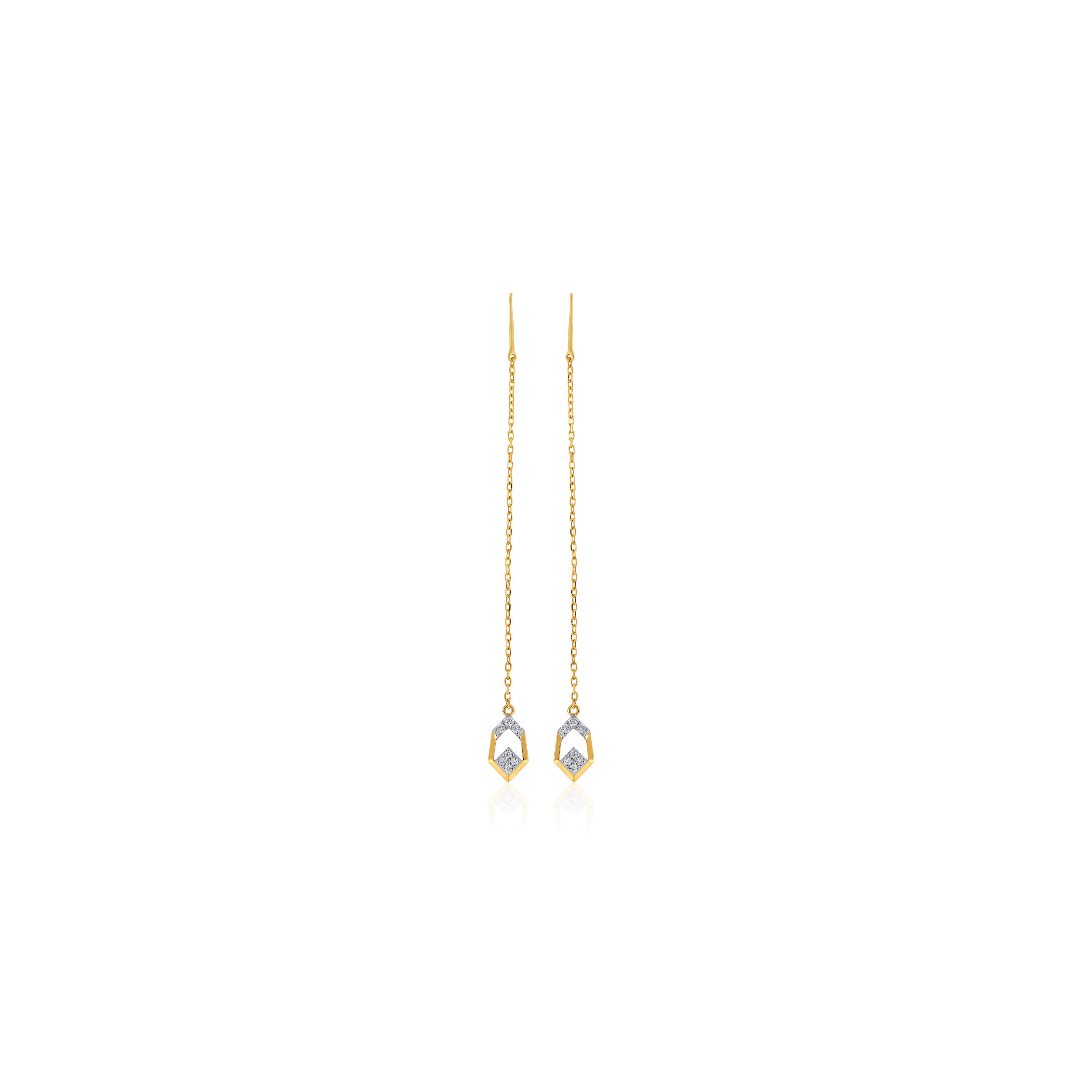 Hexa Sui Dhaga Diamond Earrings - Senco Gold and Diamonds