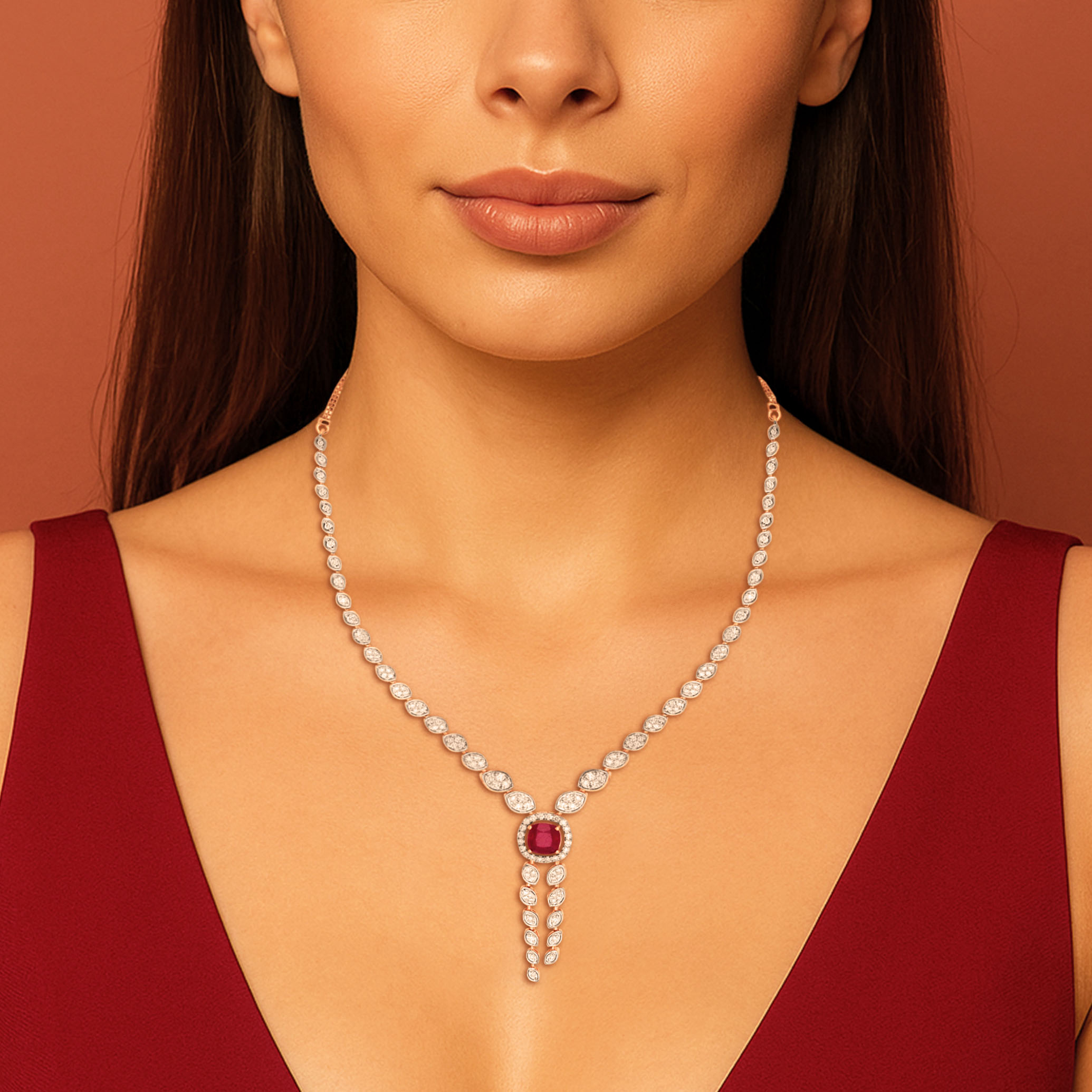 Ruby Prism Luxe Diamond Necklace - Senco Gold and Diamonds