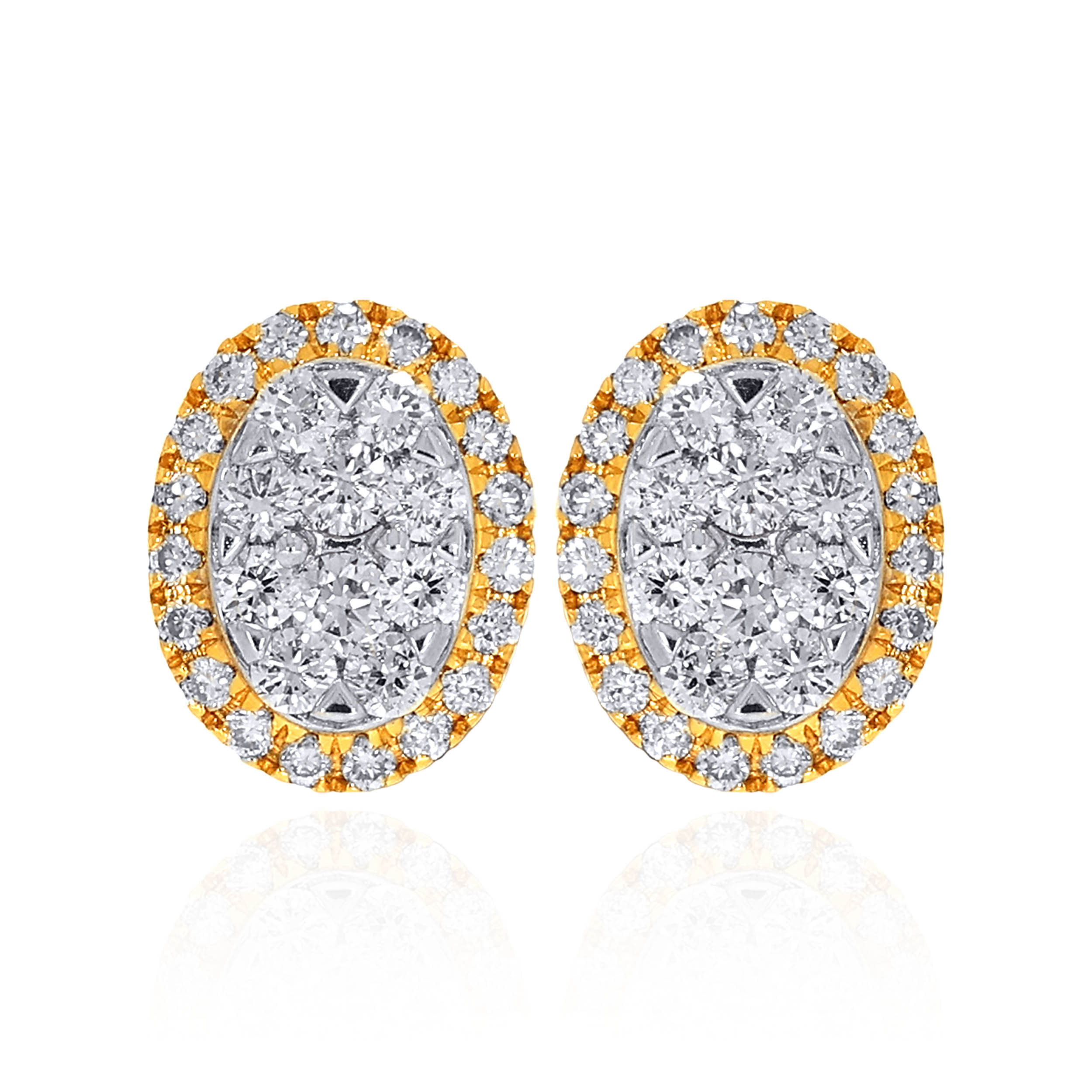 18K Yellow Gold Diamond Studs Earrings-DT-D000646444 - Senco Gold and Diamonds