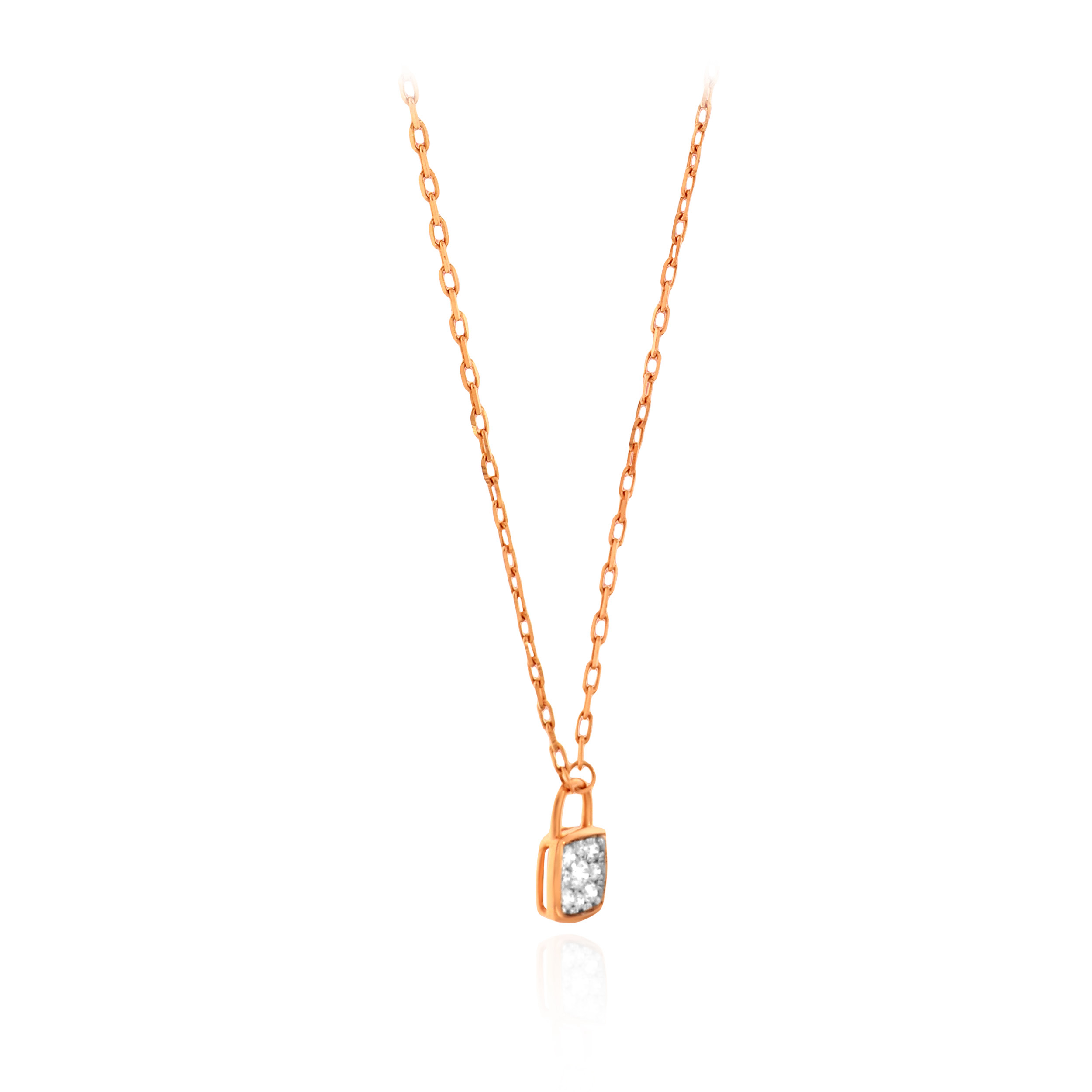 Gleam Square Diamond Chain Pendant - Senco Gold and Diamonds