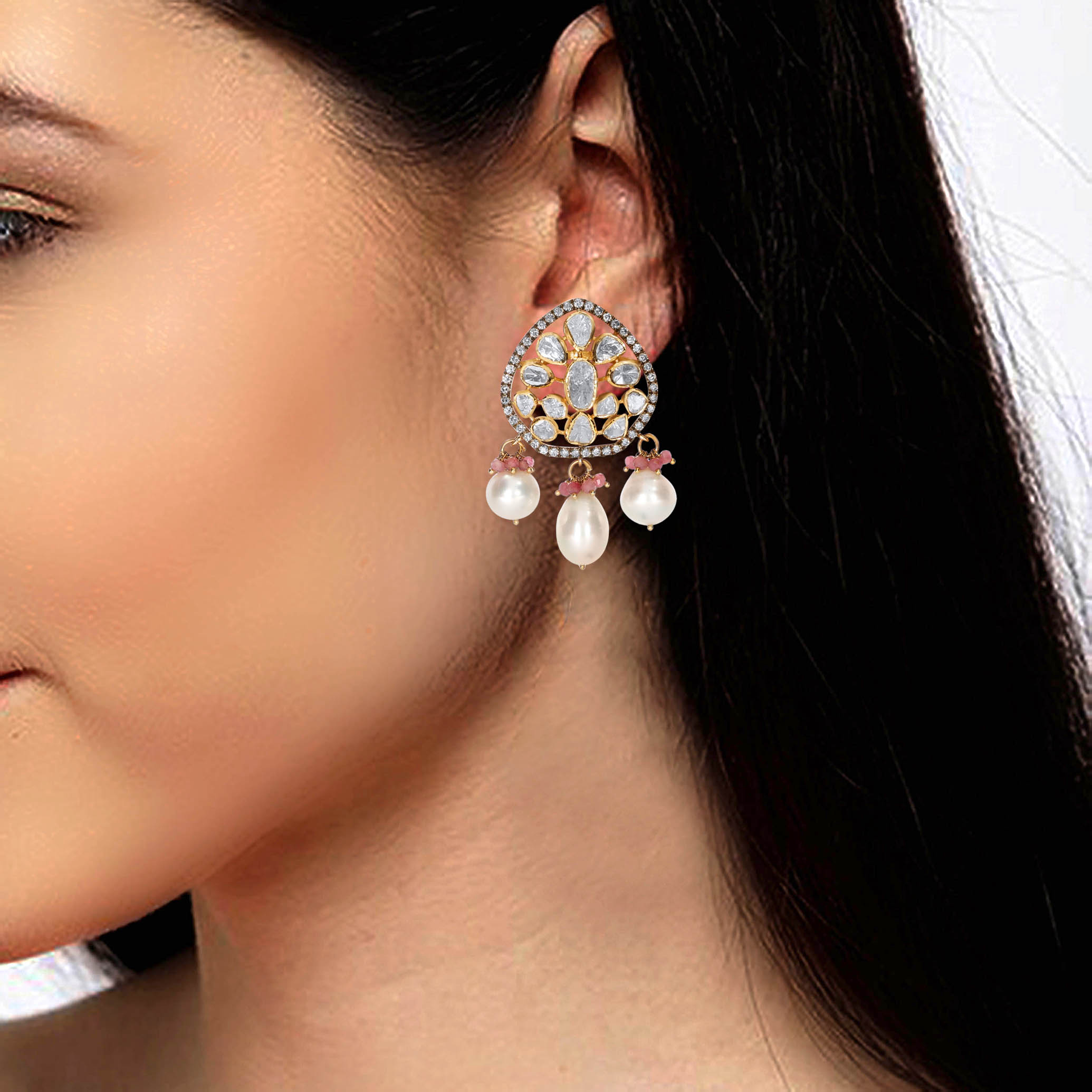 Eternal Brilliance Polki Diamond Studs - Senco Gold and Diamonds