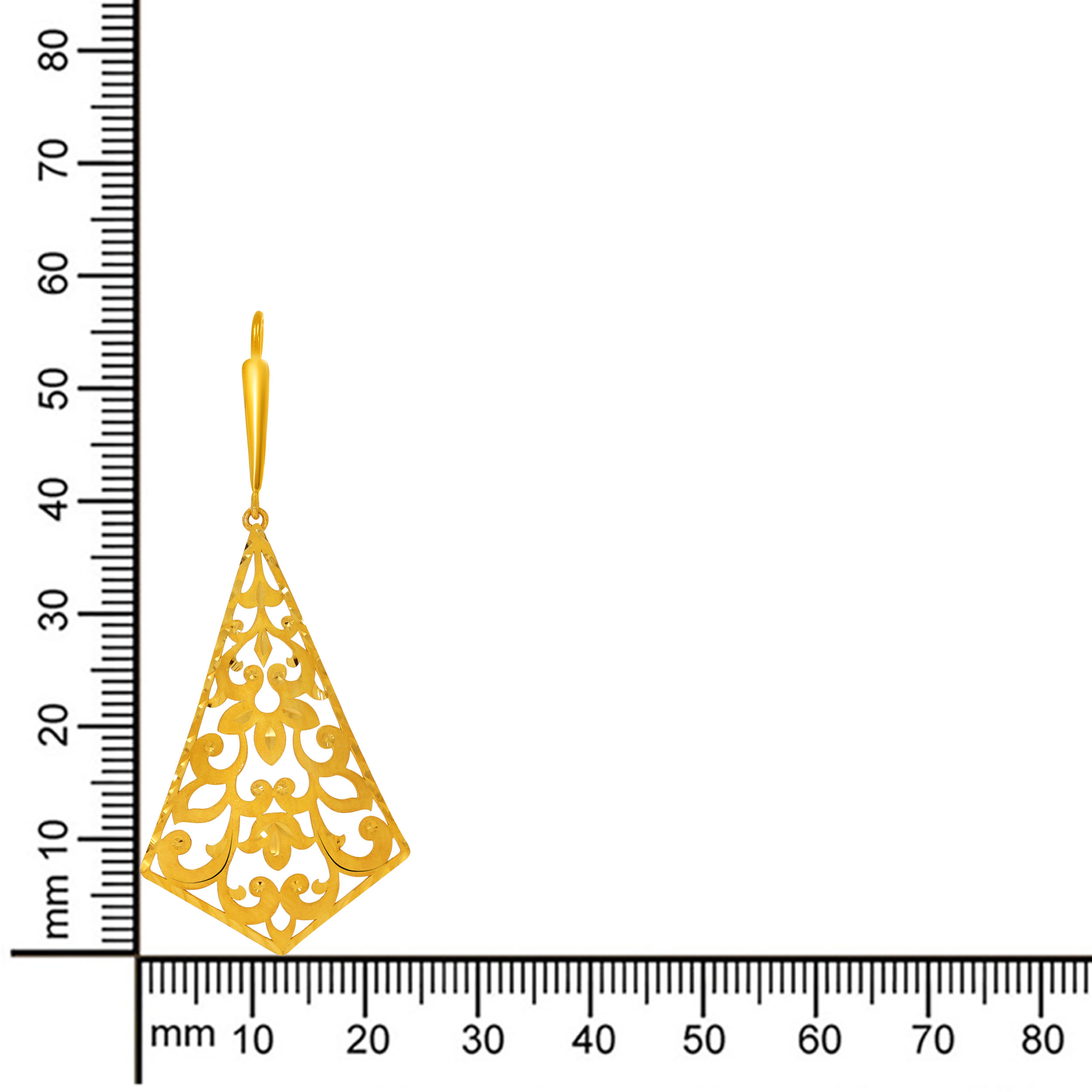 Pyramidal Allure Gold Hook Earrings - Senco Gold and Diamonds