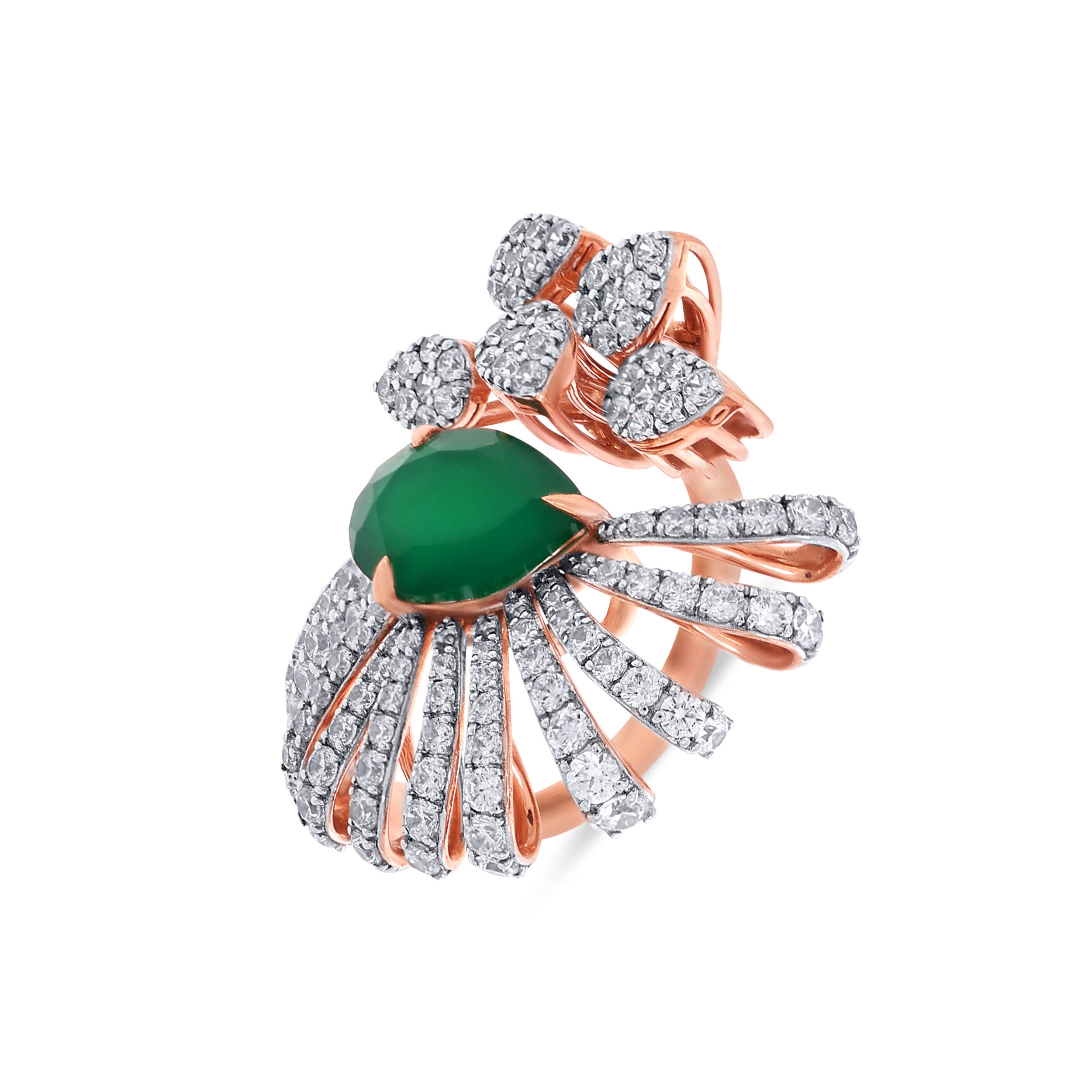 18K Rose Gold Diamond Ring-DLR-D000784651 - Senco Gold and Diamonds