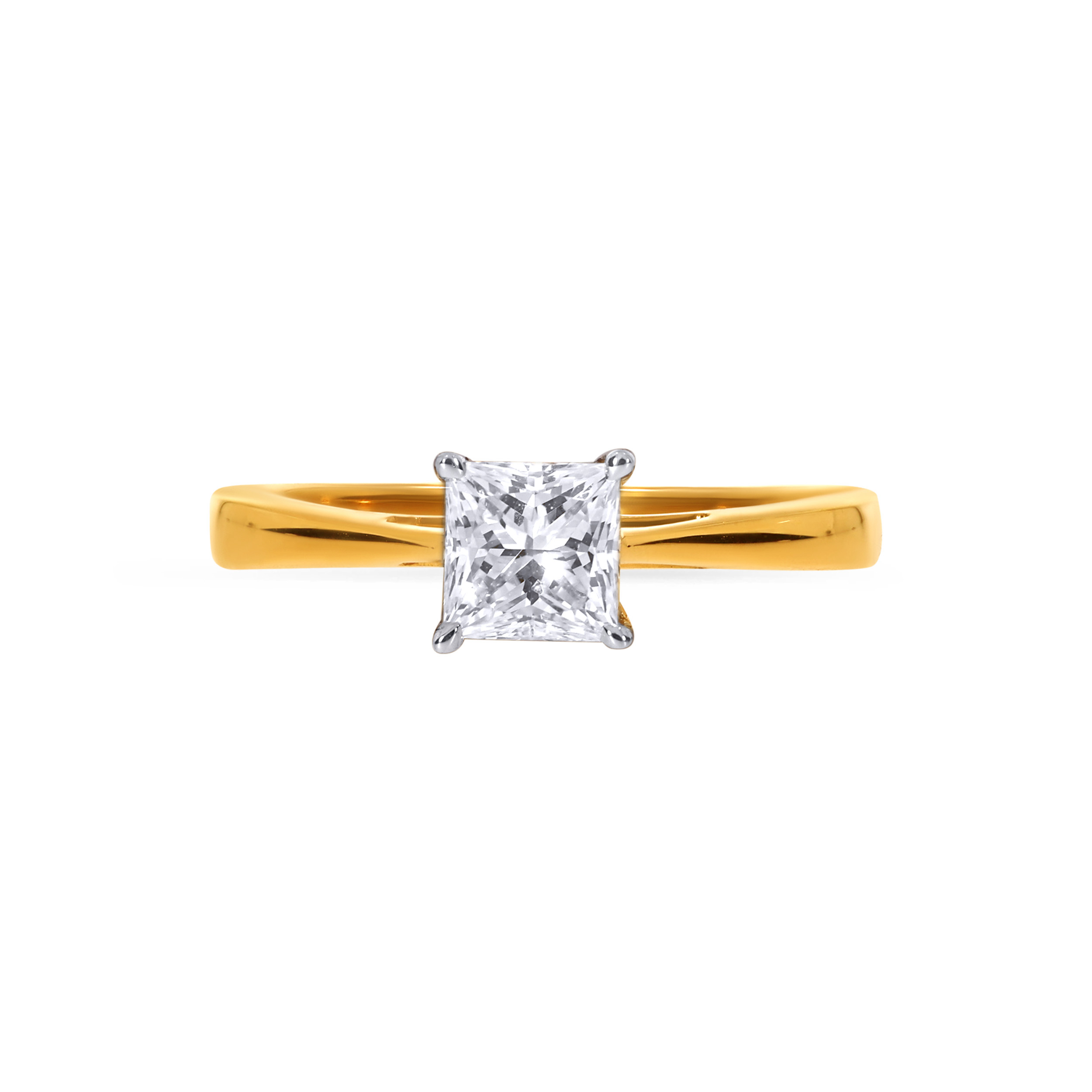 18K Yellow Gold Solitaire Ring-DLR-D000770108 - Senco Gold and Diamonds