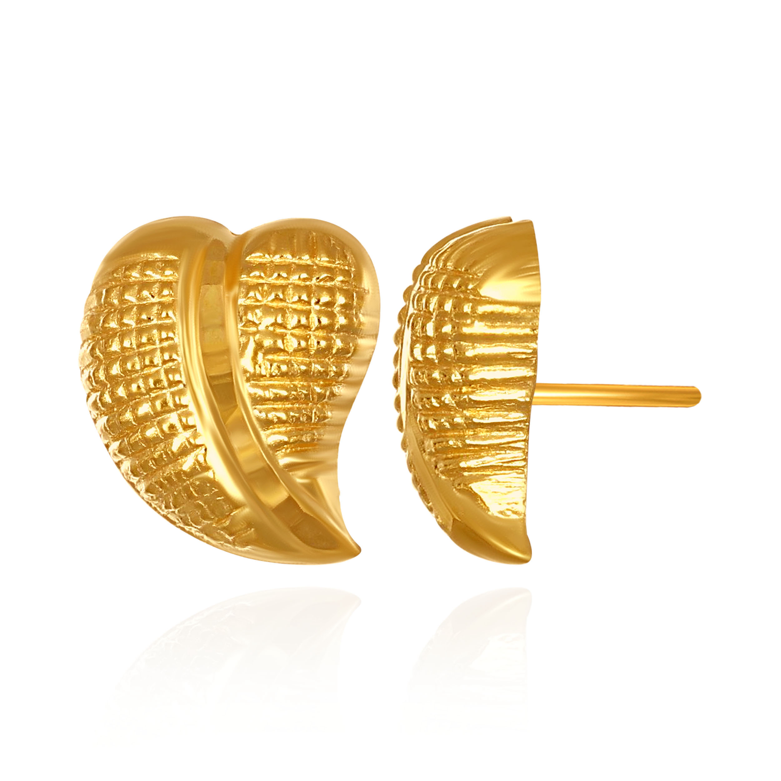 Elegant Vein Gold Studs - Senco Gold and Diamonds