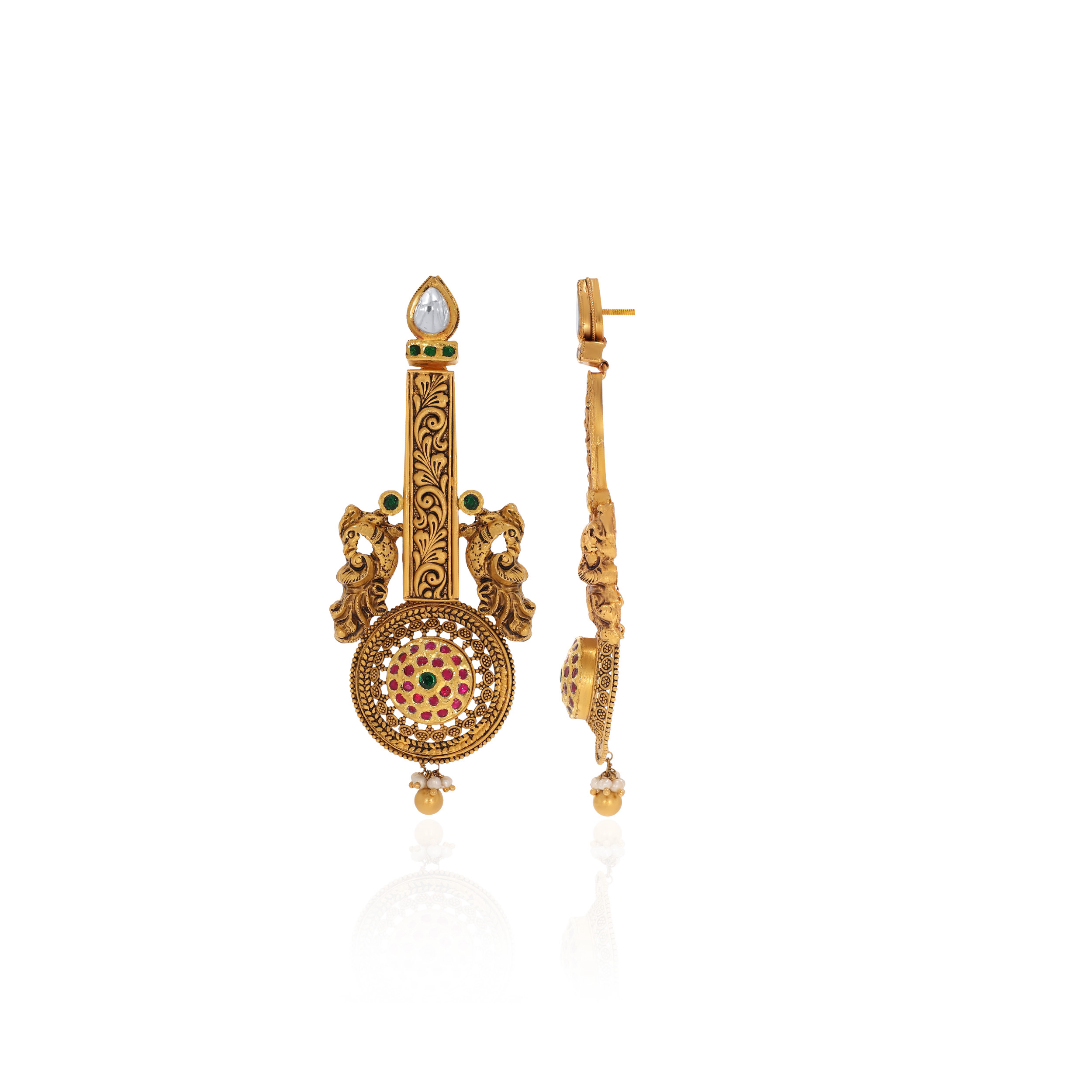 22K Yellow Gold Drop Earrings-GPGN-D000737563 - Senco Gold and Diamonds