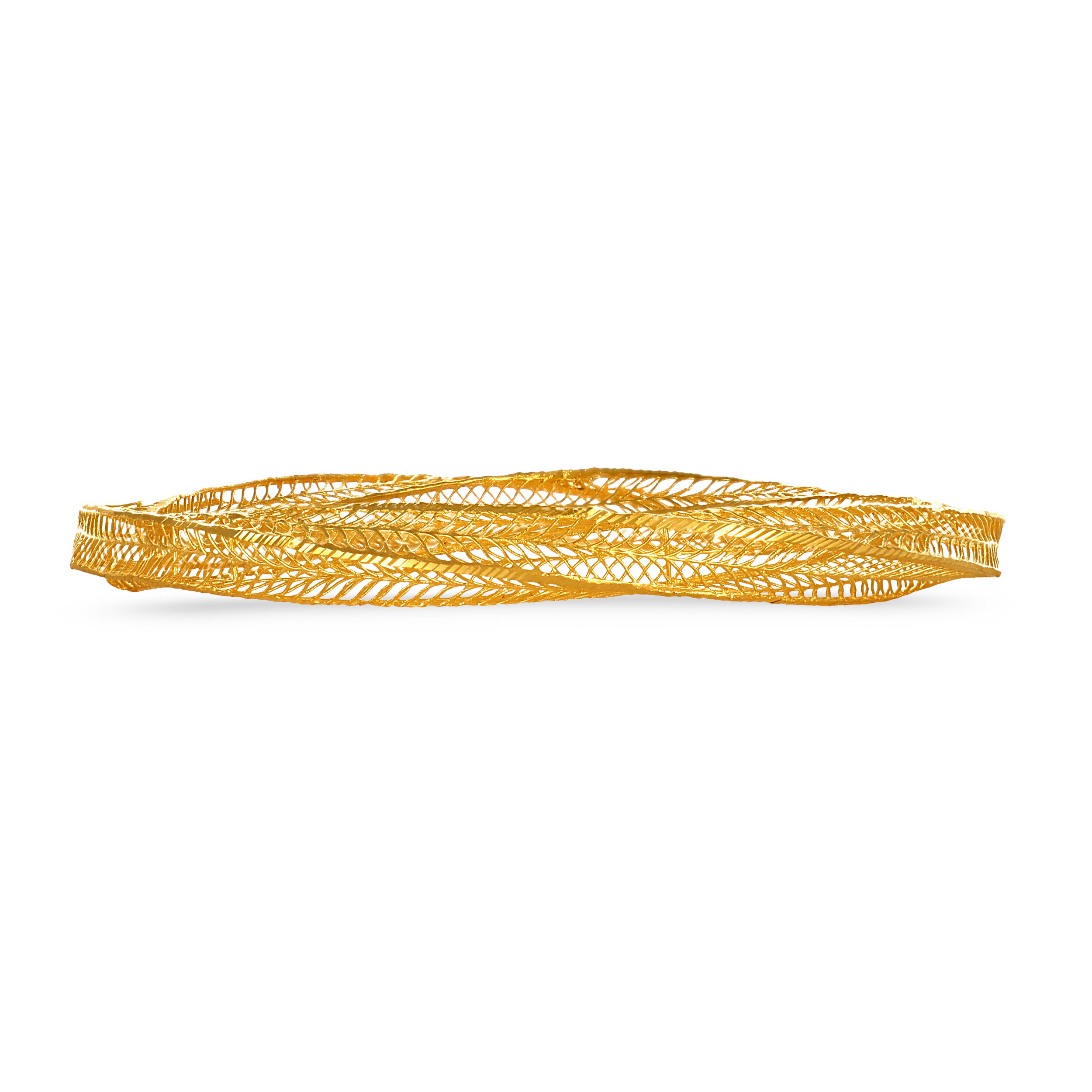 Ethereal Mesh Gold Chur Bangle - Senco Gold and Diamonds