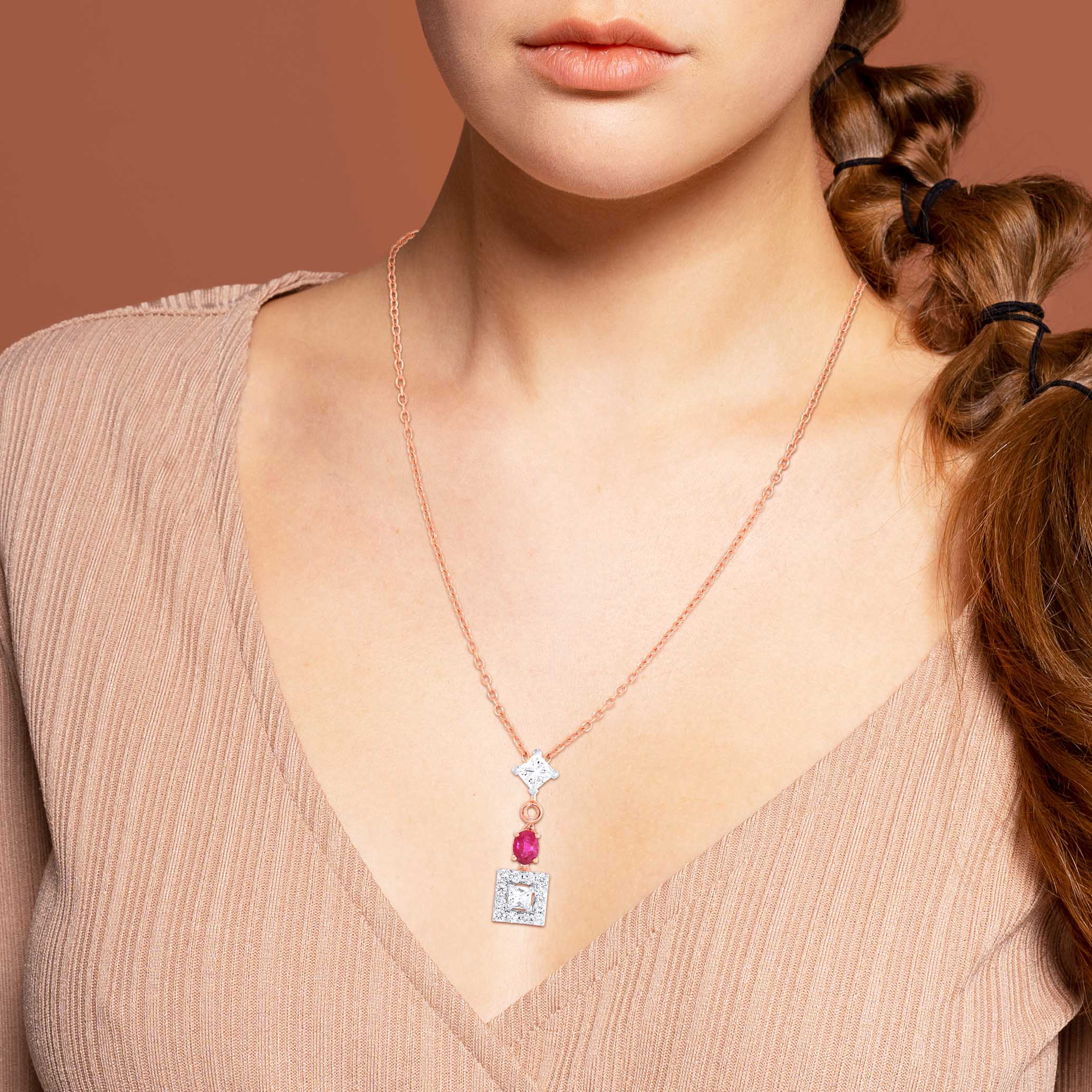 Celeste Prism Diamond Chain Pendant - Senco Gold and Diamonds