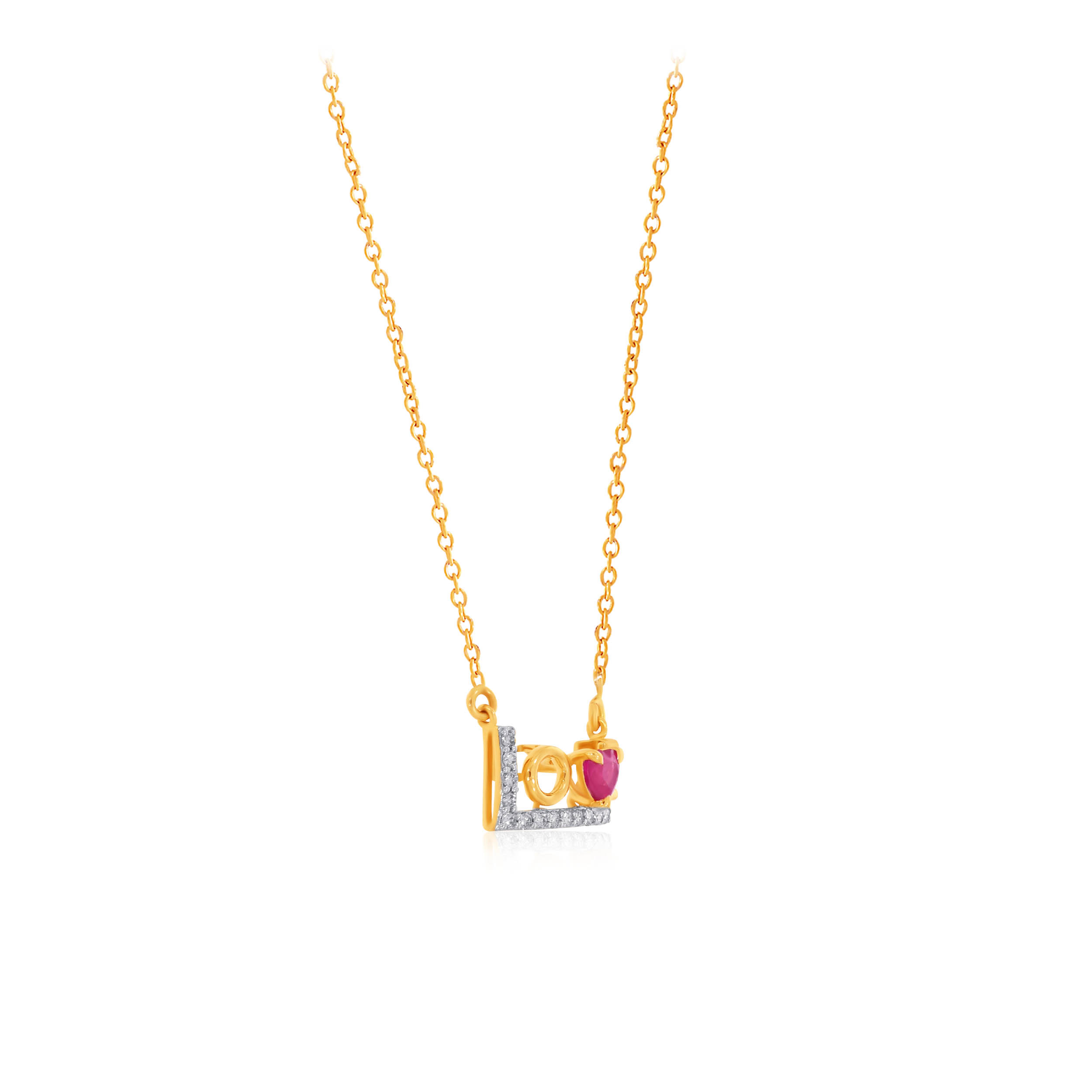 Sway of Love Diamond Chain Pendant - Senco Gold and Diamonds