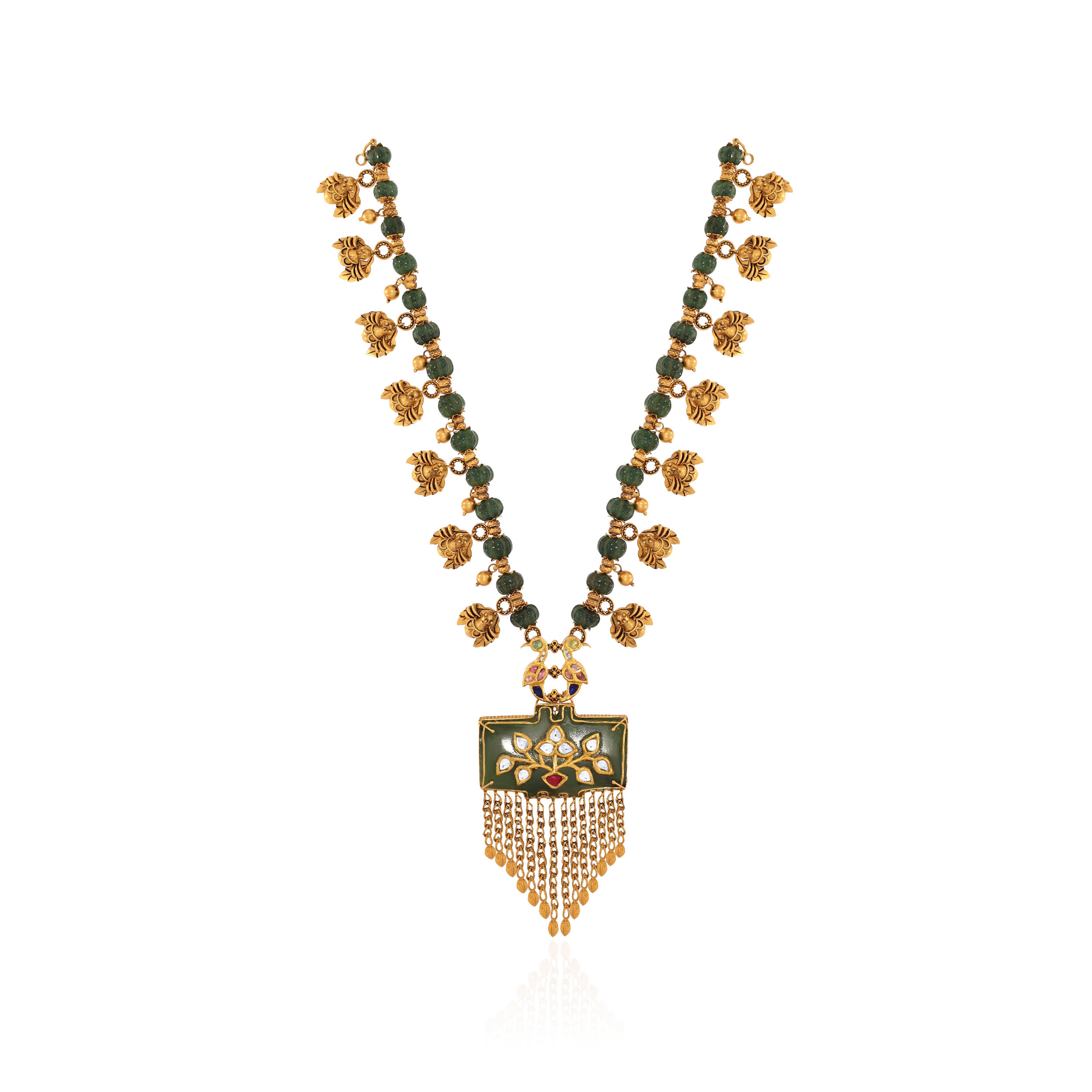 22K Yellow Gold Kundan Necklace-GN-D000788419 - Senco Gold and Diamonds