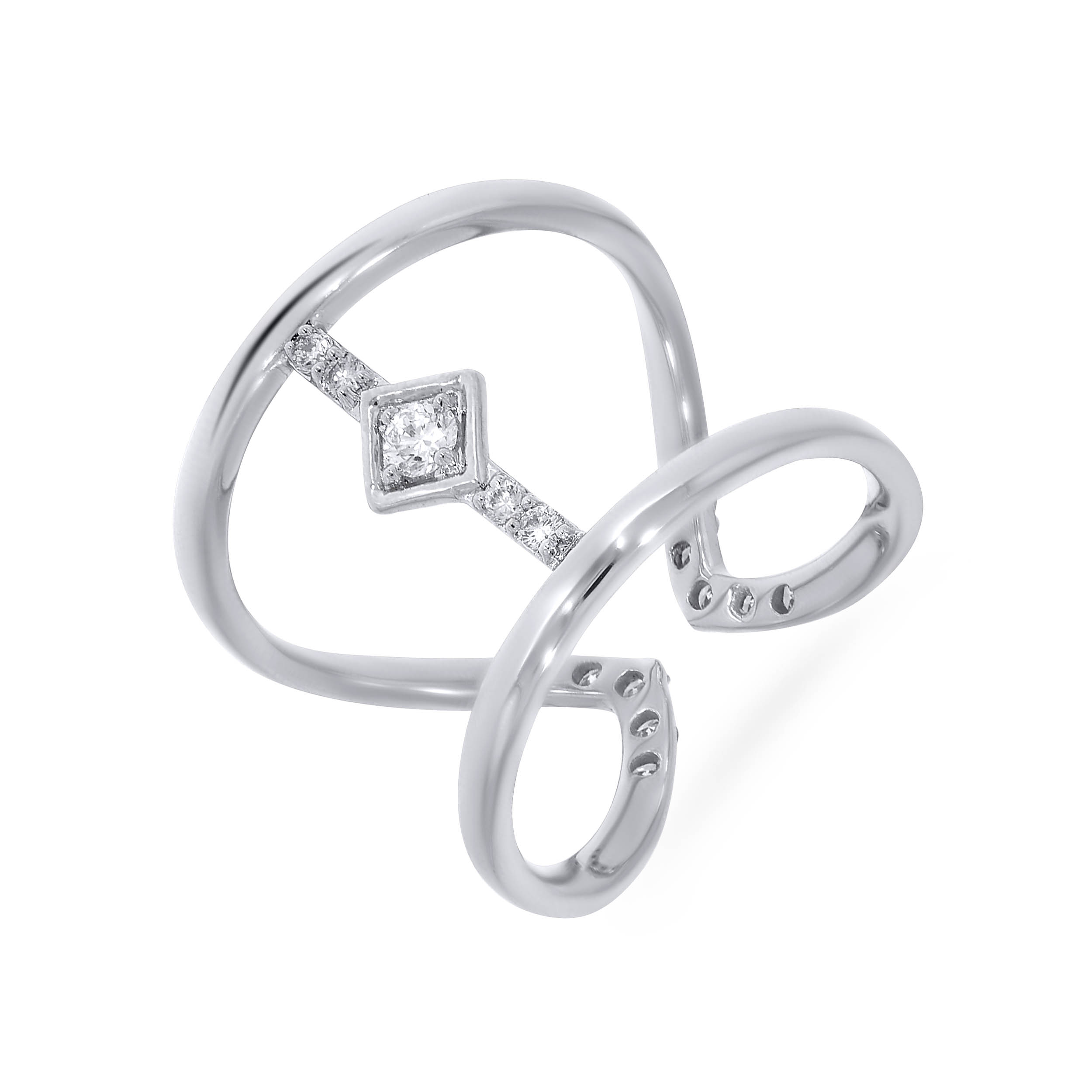 Connective Cube Platinum Ring - Senco Gold and Diamonds