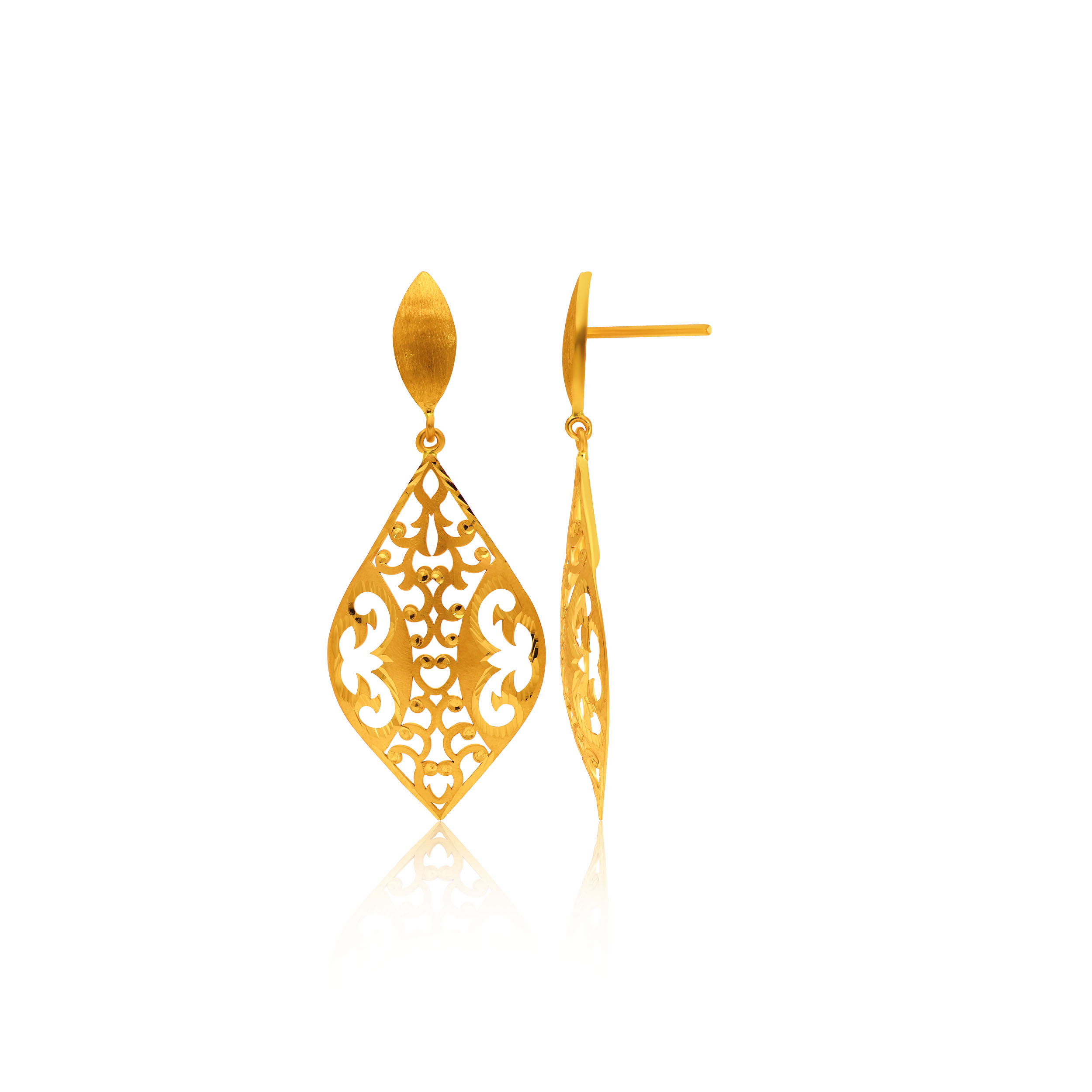 22K Yellow Gold Drop Earrings-GP-SAD0005653 - Senco Gold and Diamonds
