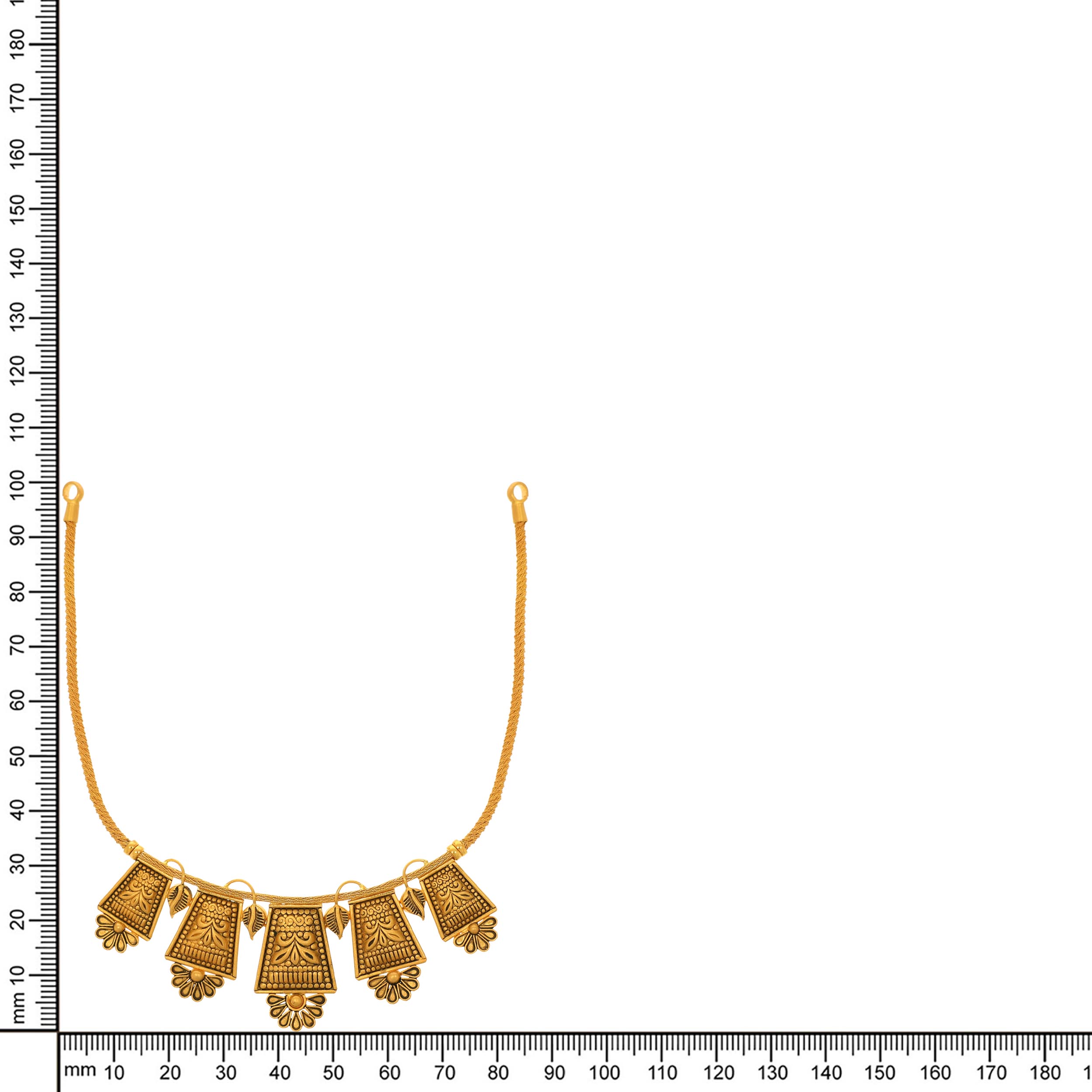 Floral Lamp Antique Gold Necklace - Senco Gold and Diamonds