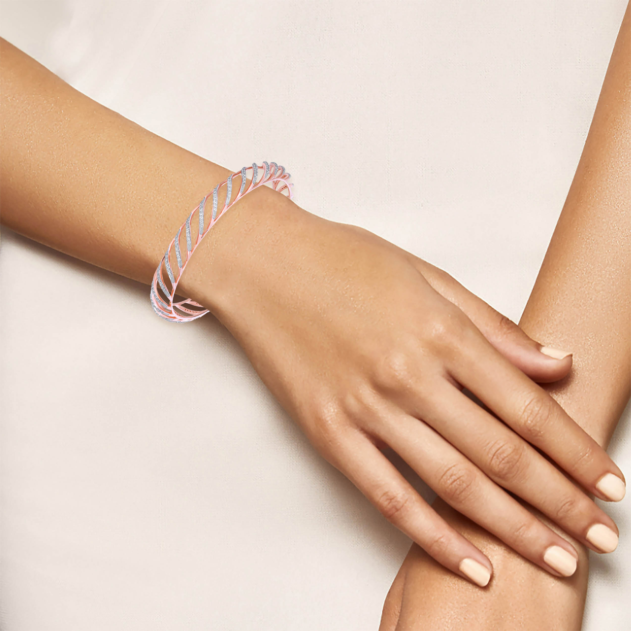 Wavy Array Diamond Bangle - Senco Gold and Diamonds
