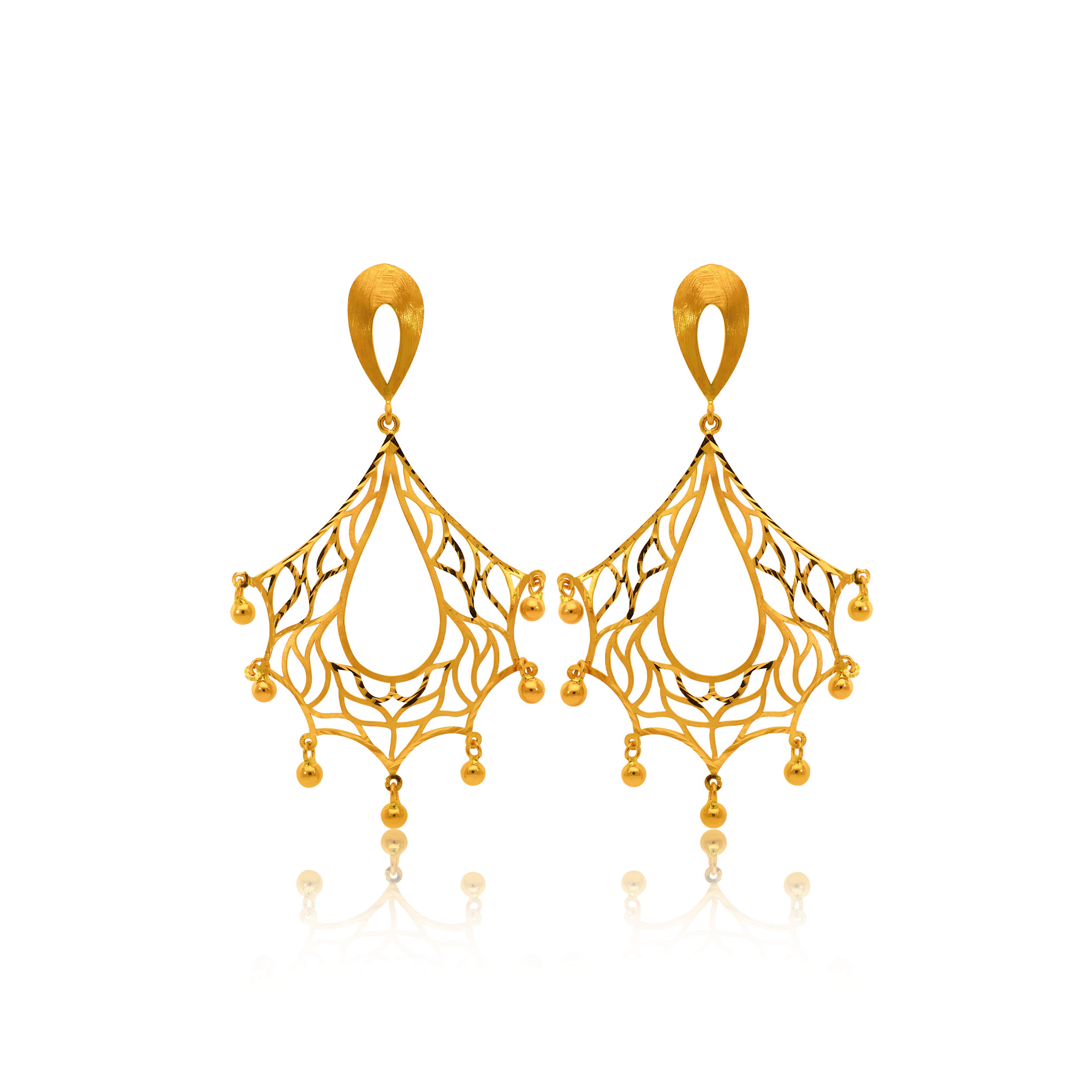 22K Yellow Gold Drop Earrings-GP-SAD0005623 - Senco Gold and Diamonds