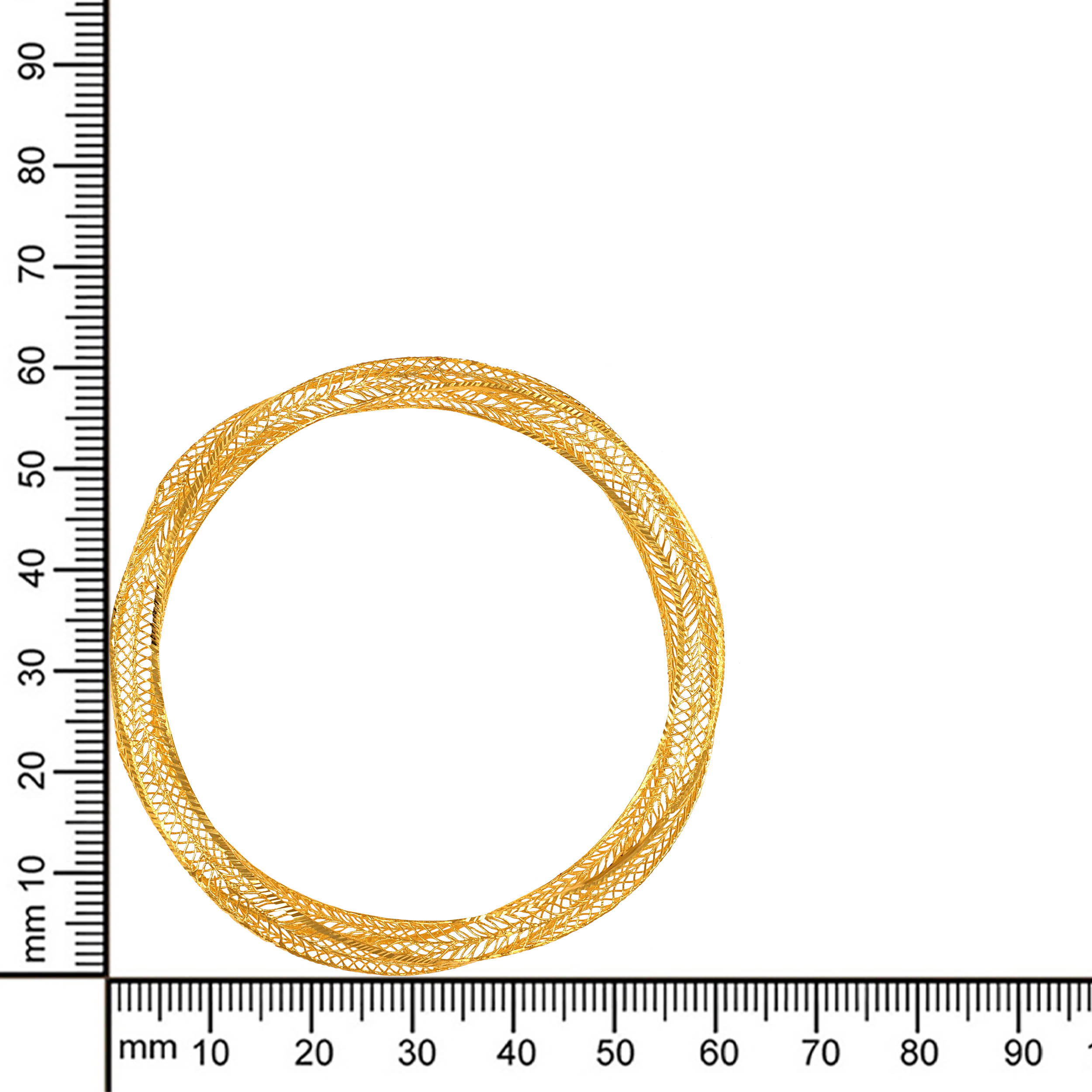 Ethereal Mesh Gold Chur Bangle - Senco Gold and Diamonds