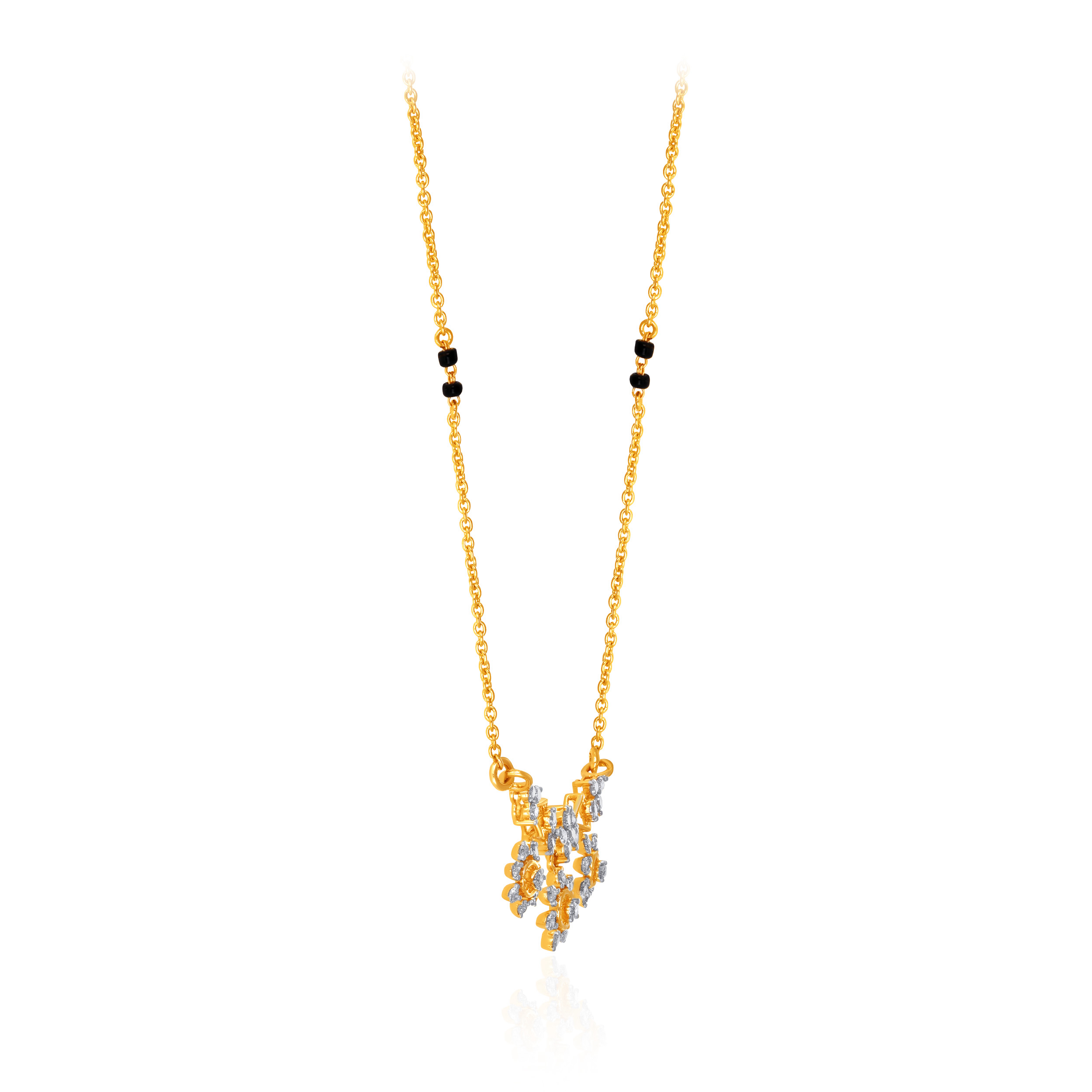 Resplendent Bloom Diamond Mangalsutra - Senco Gold and Diamonds