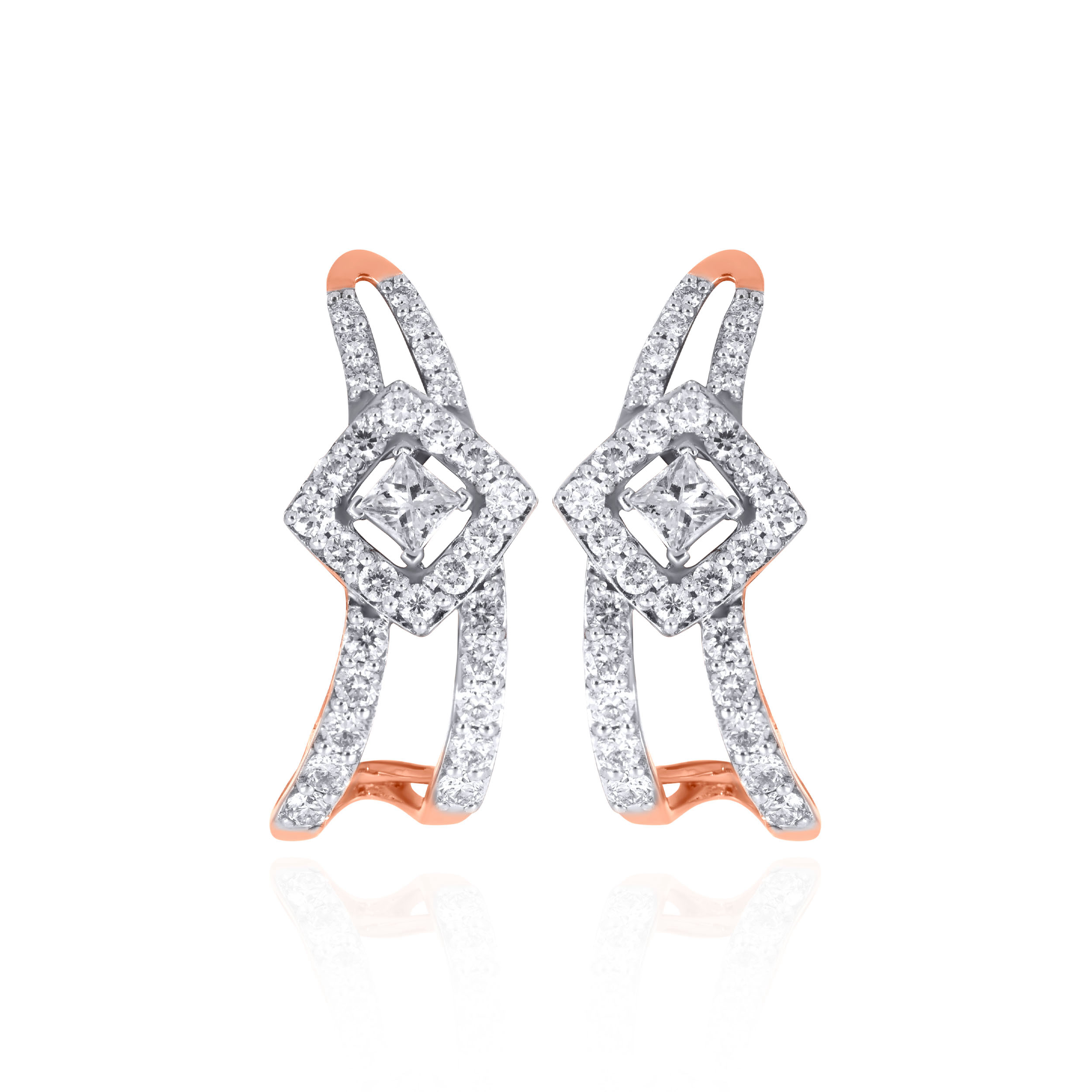 Twilight Curve Diamond Studs - Senco Gold and Diamonds
