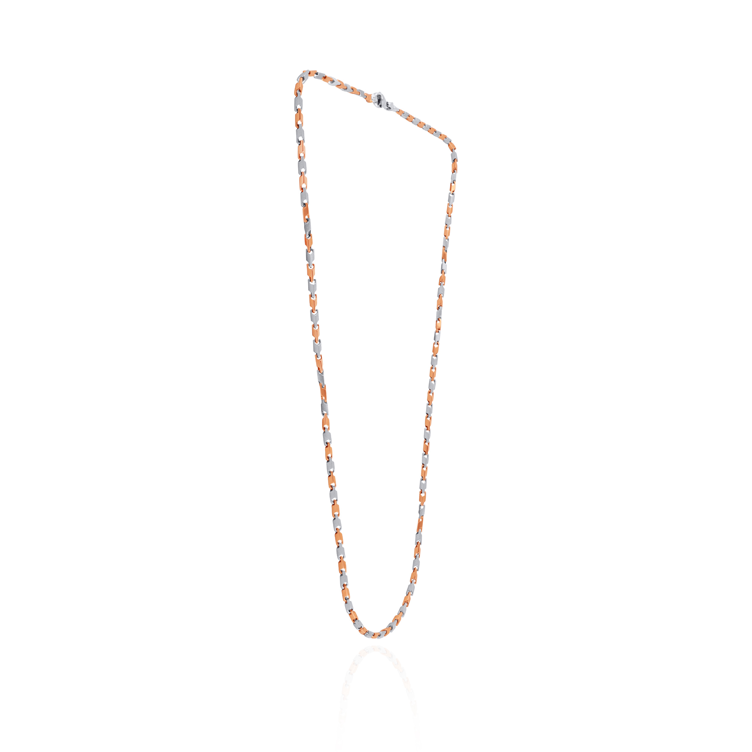 Luminous Duality Men's Platinum Gold Chain - Senco Gold and Diamonds