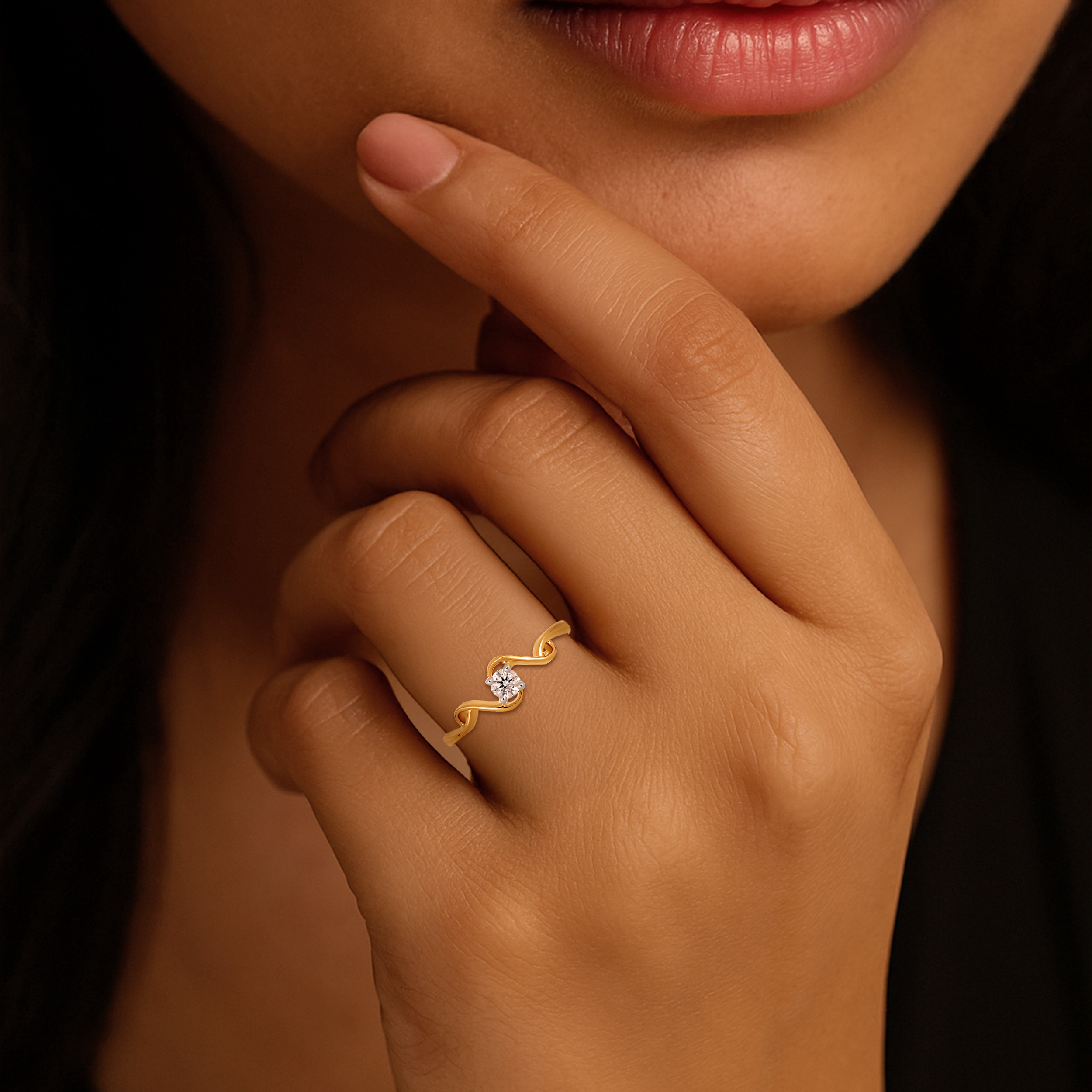 Serenade Twist Solitaire Diamond Ring alternate view 3