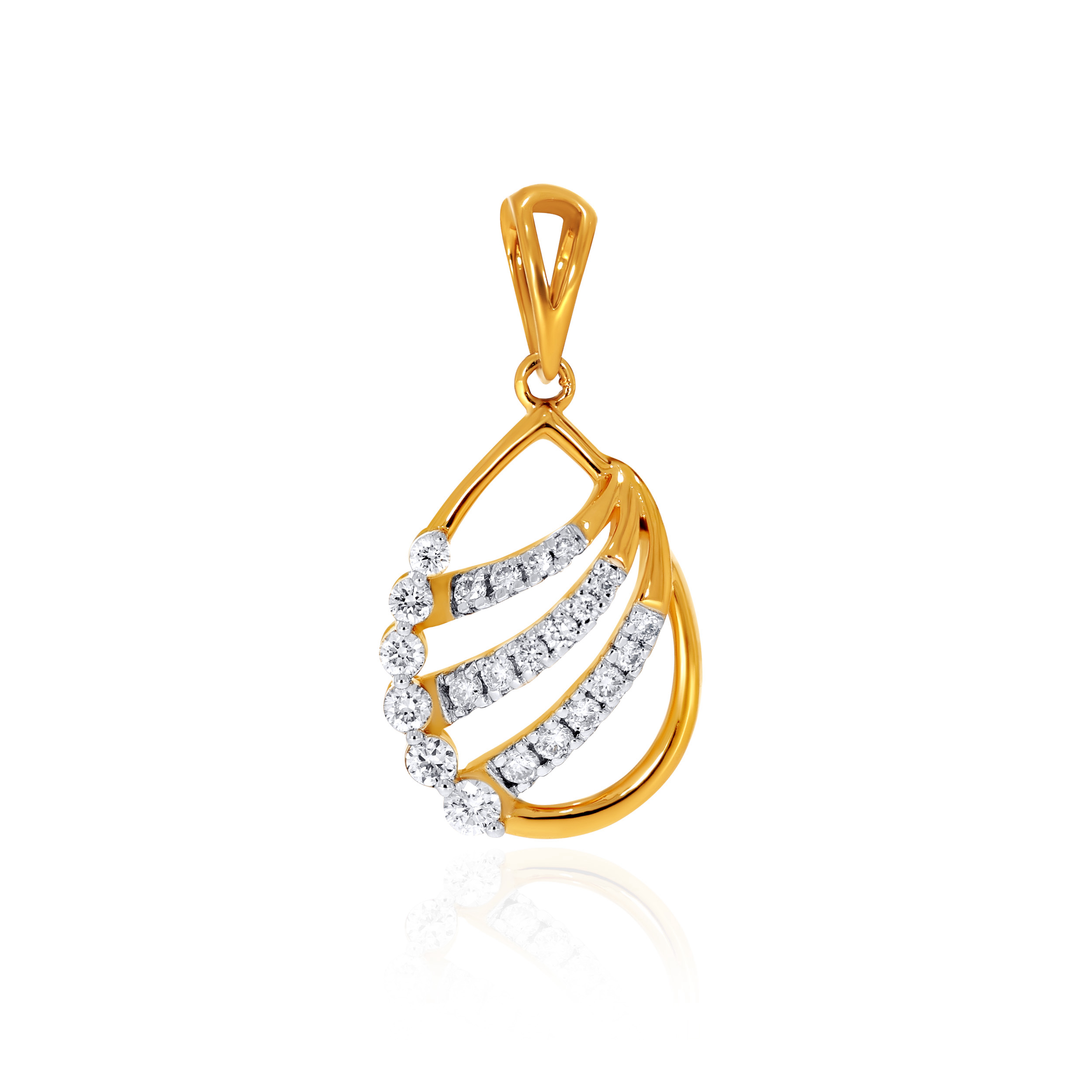 Curved Drop Diamond Pendant - Senco Gold and Diamonds