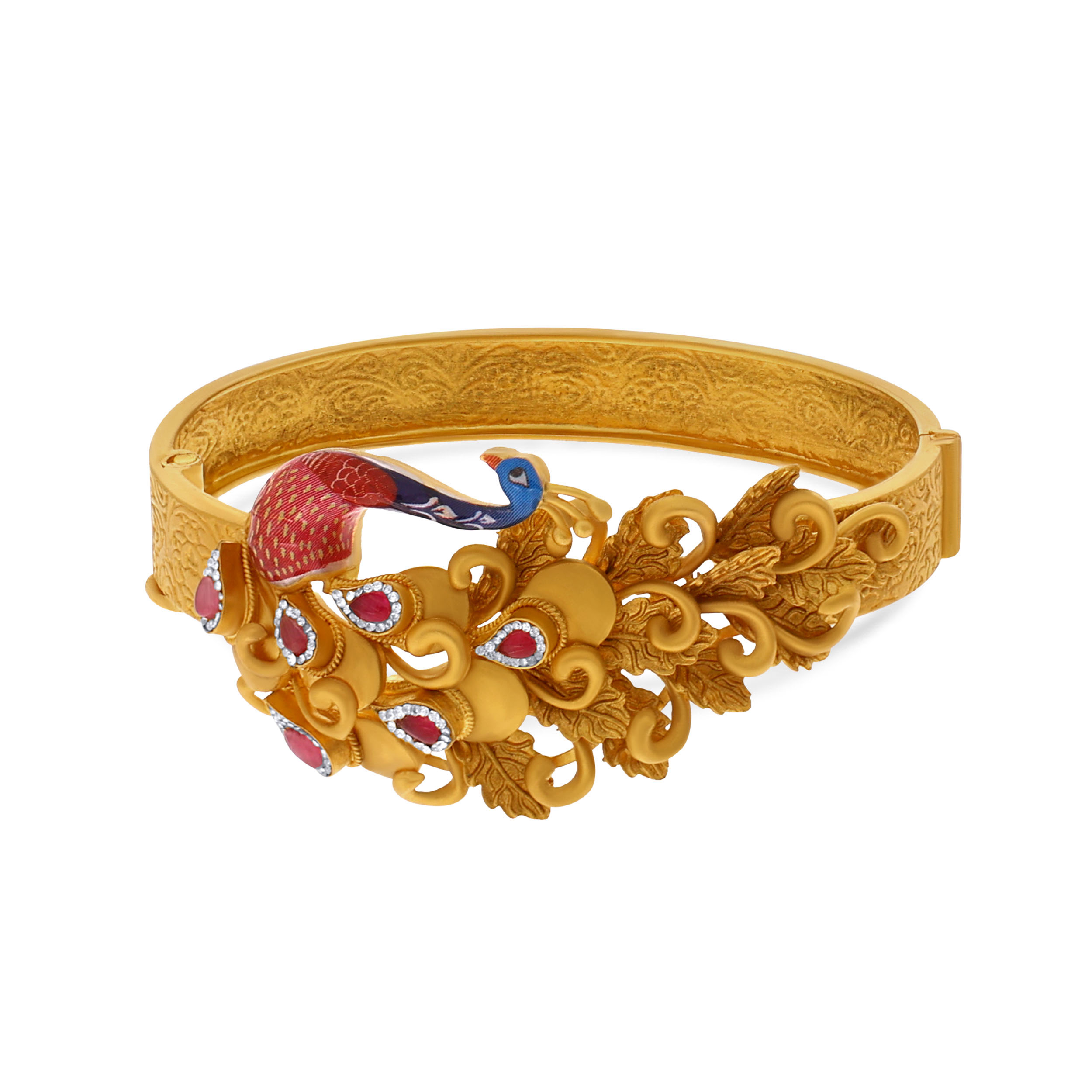 22K Yellow Gold Antique Kundan Bangle-GCH-D000760640 - Senco Gold and Diamonds