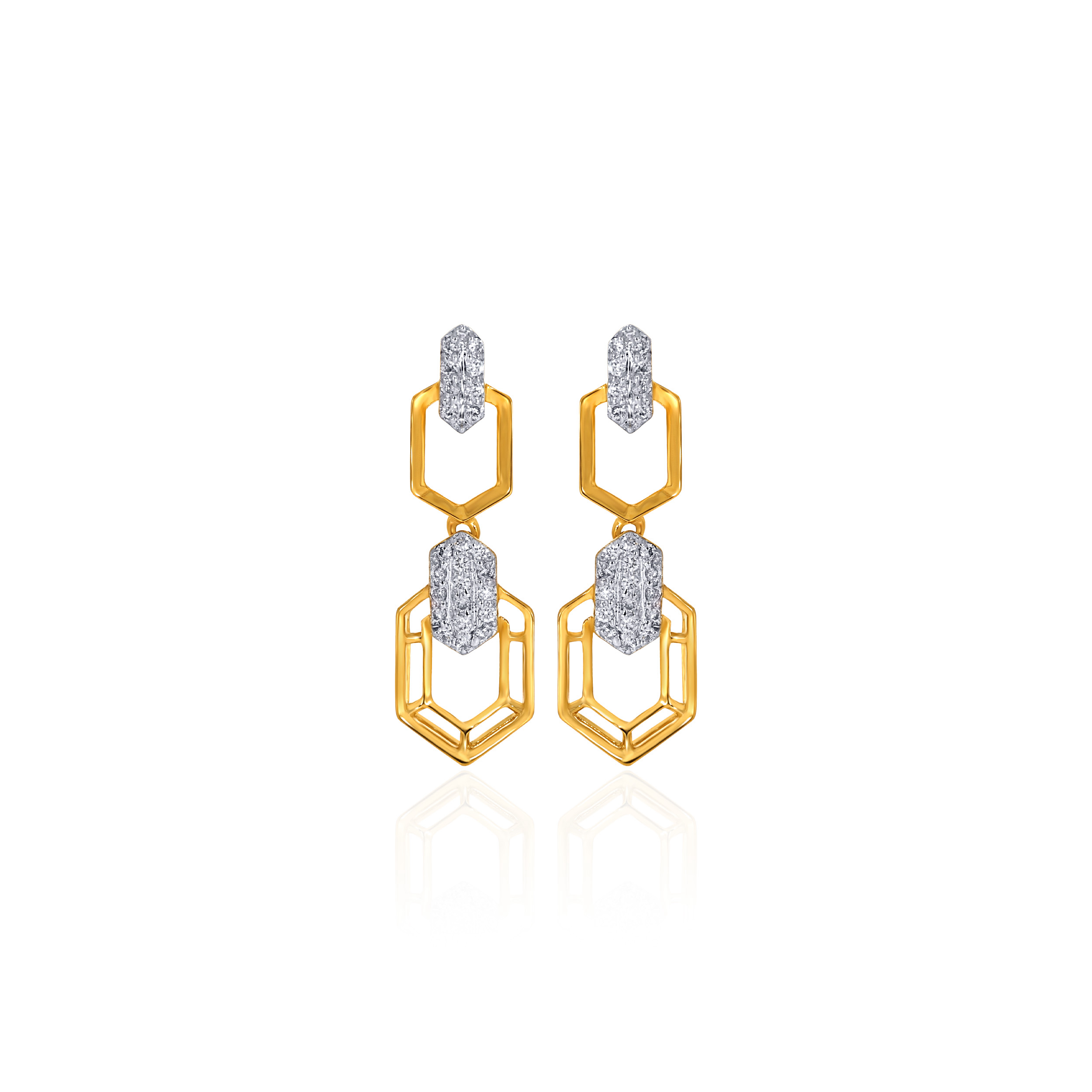 Geometric Grace Diamond Earrings - Senco Gold and Diamonds