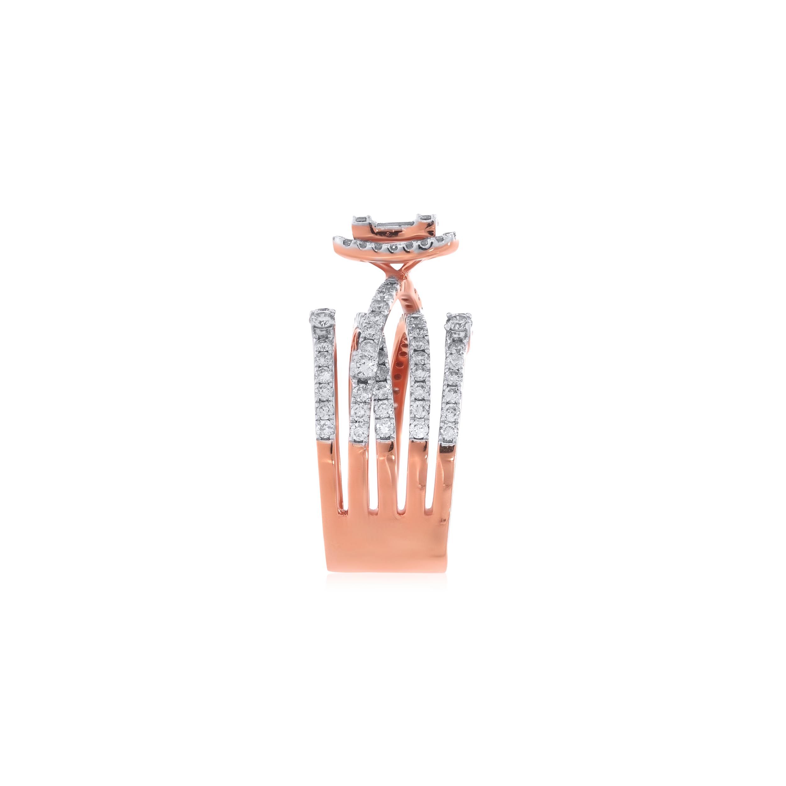 Overlapped Shimmer Diamond Ring - Senco Gold and Diamonds