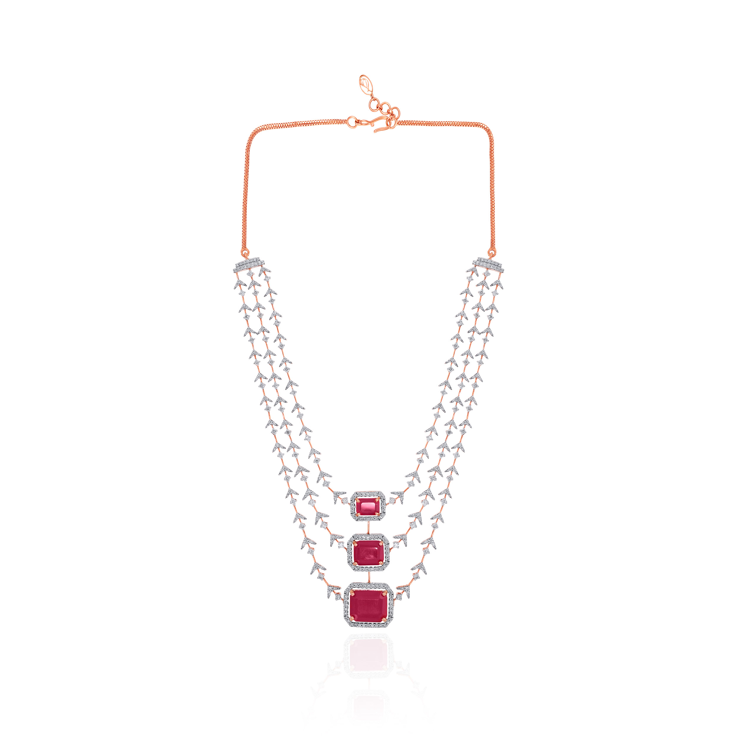 Trilara Scarlet Diamond Layered Necklace - Senco Gold and Diamonds