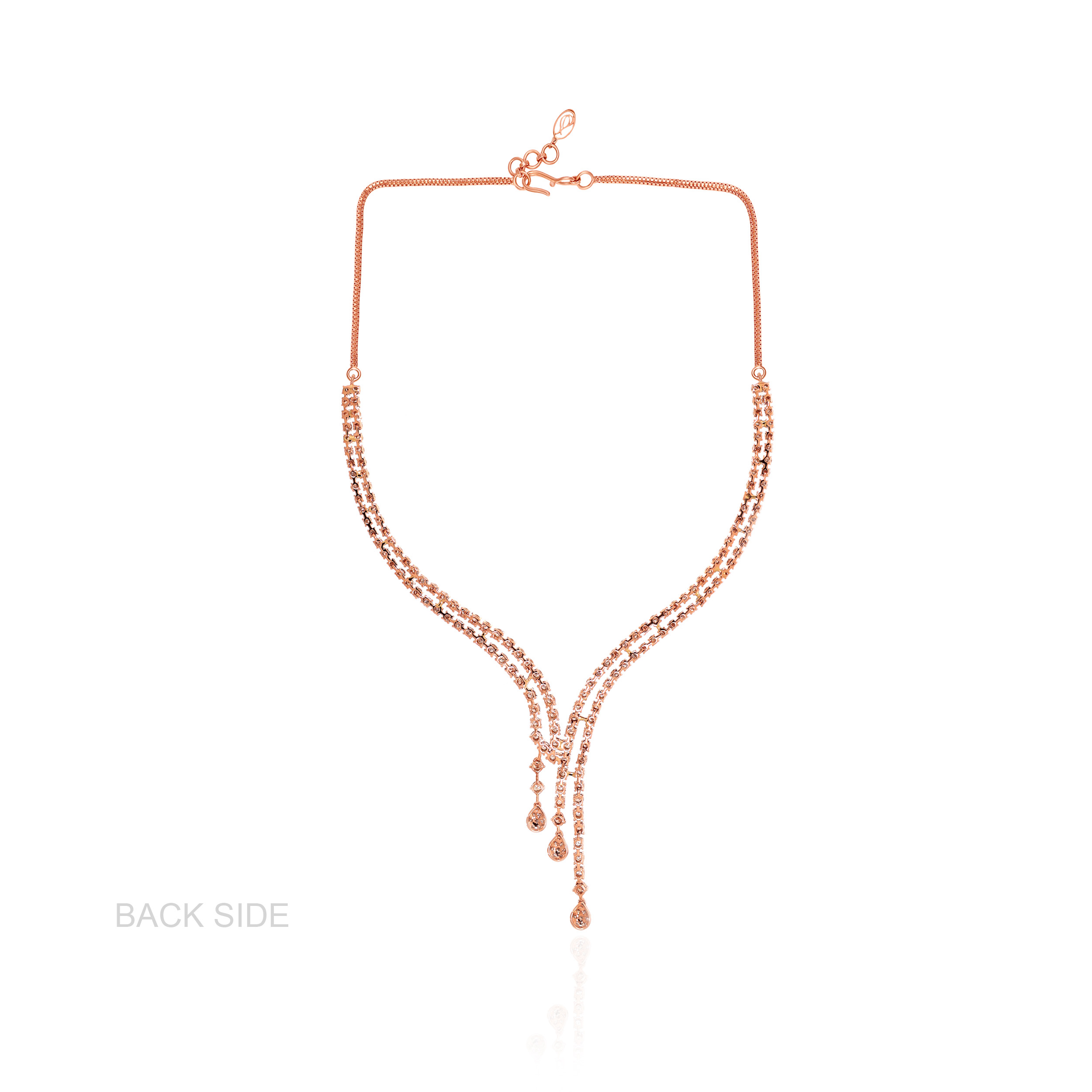 Rosette Y-Drop Diamond Gold Necklace - Senco Gold and Diamonds