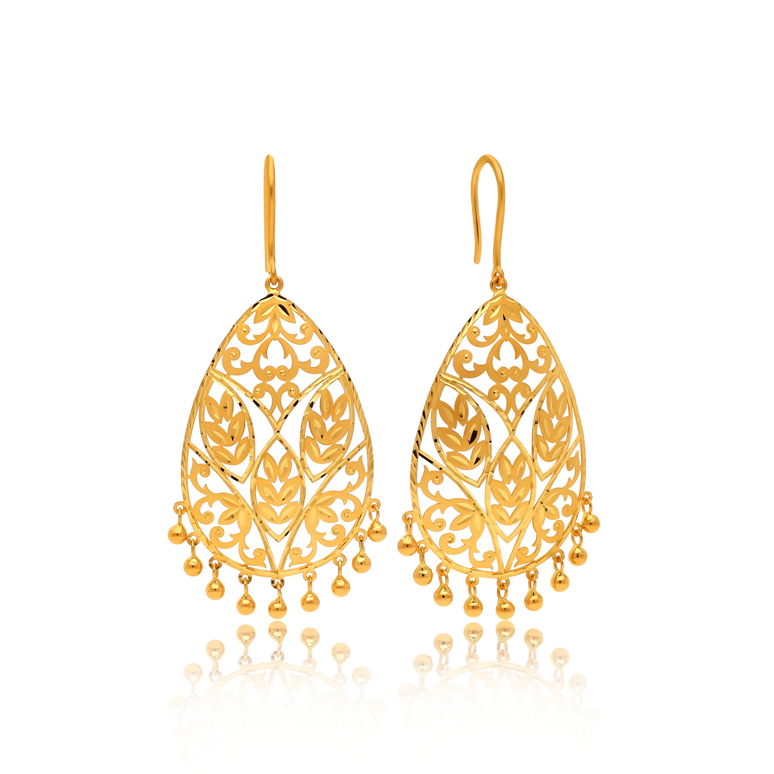 22K Yellow Gold Danglers_GP-SAD0006300 - Senco Gold and Diamonds