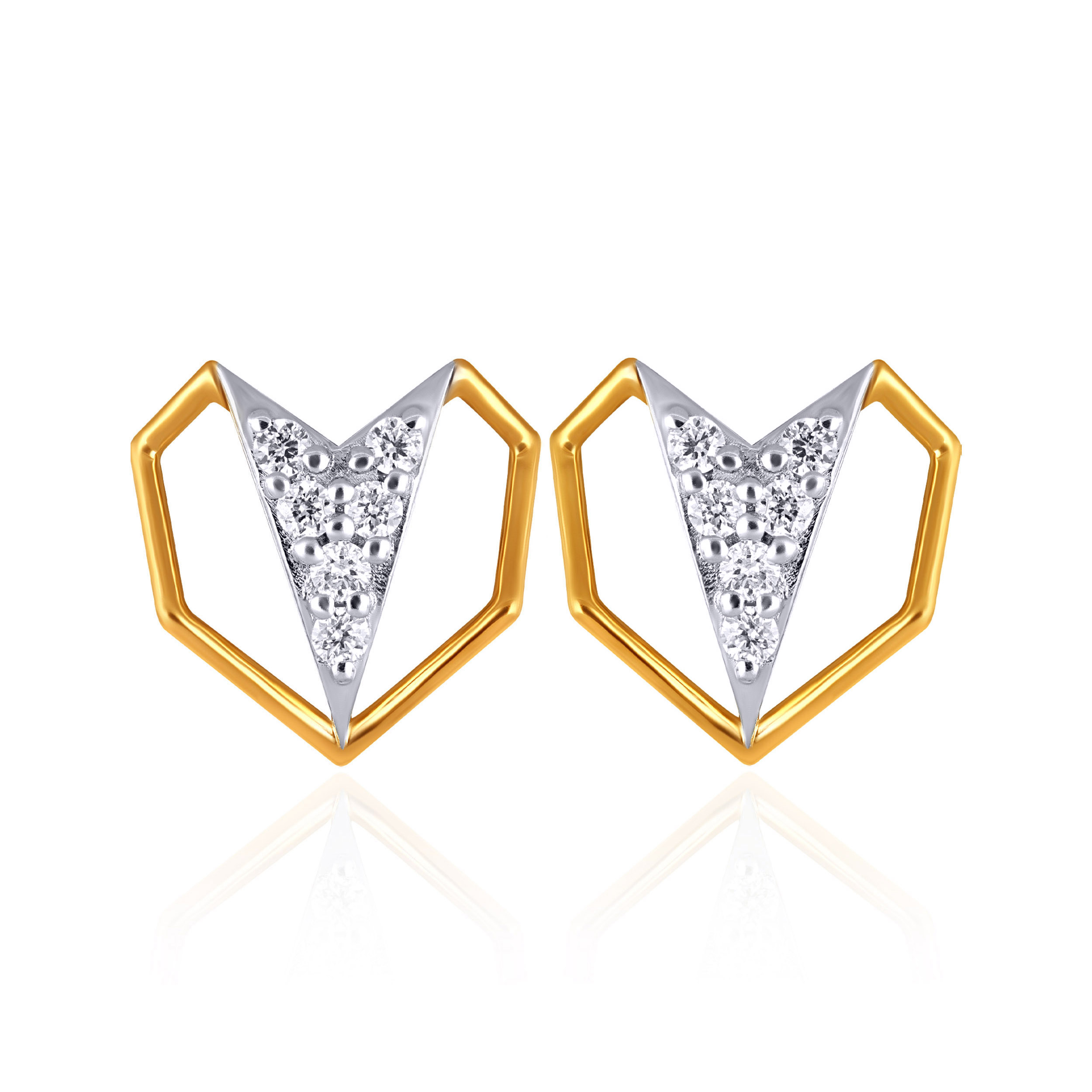 Enduring Bond Angular Diamond Earrings - Senco Gold and Diamonds