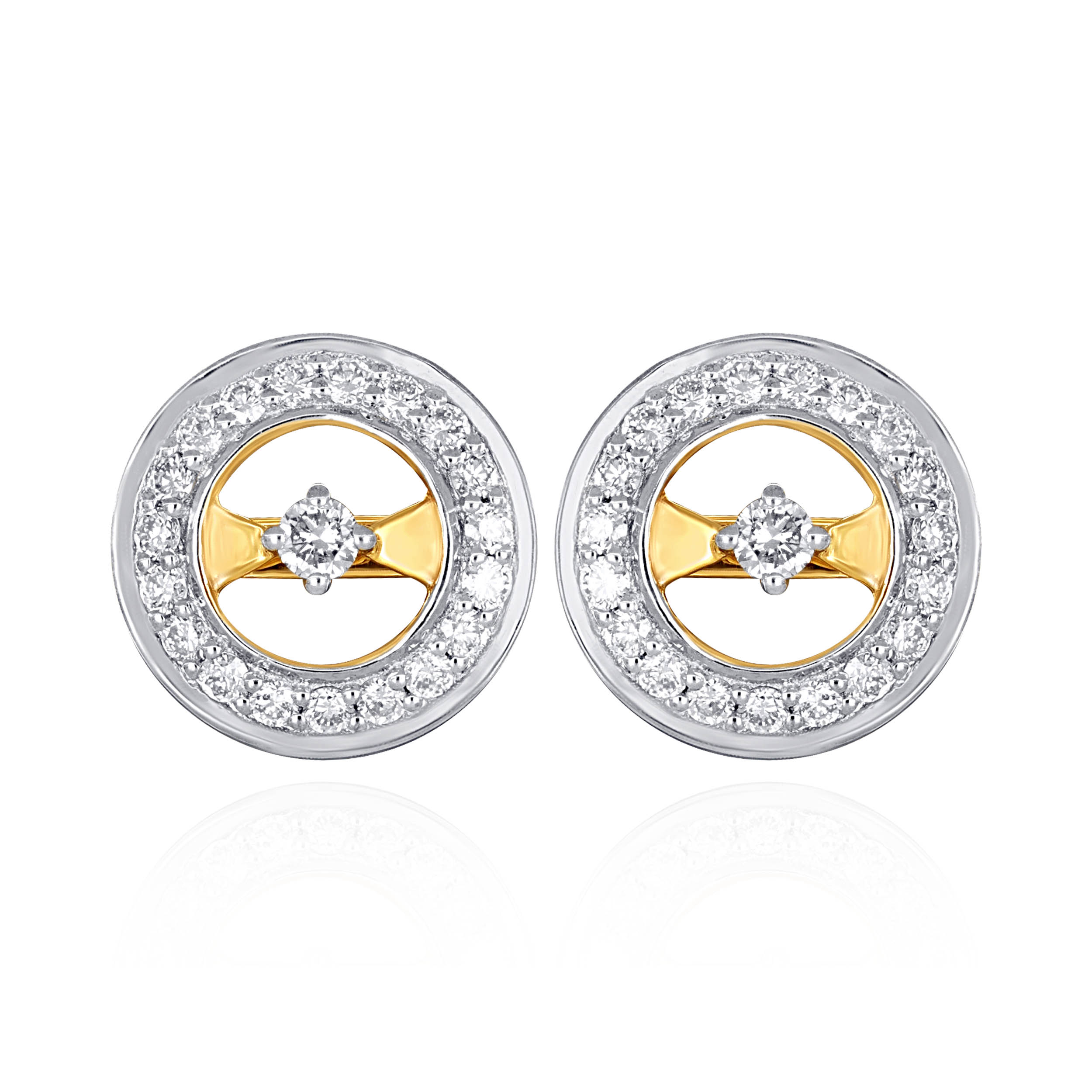 Disc Sparkle Diamond Studs - Senco Gold and Diamonds