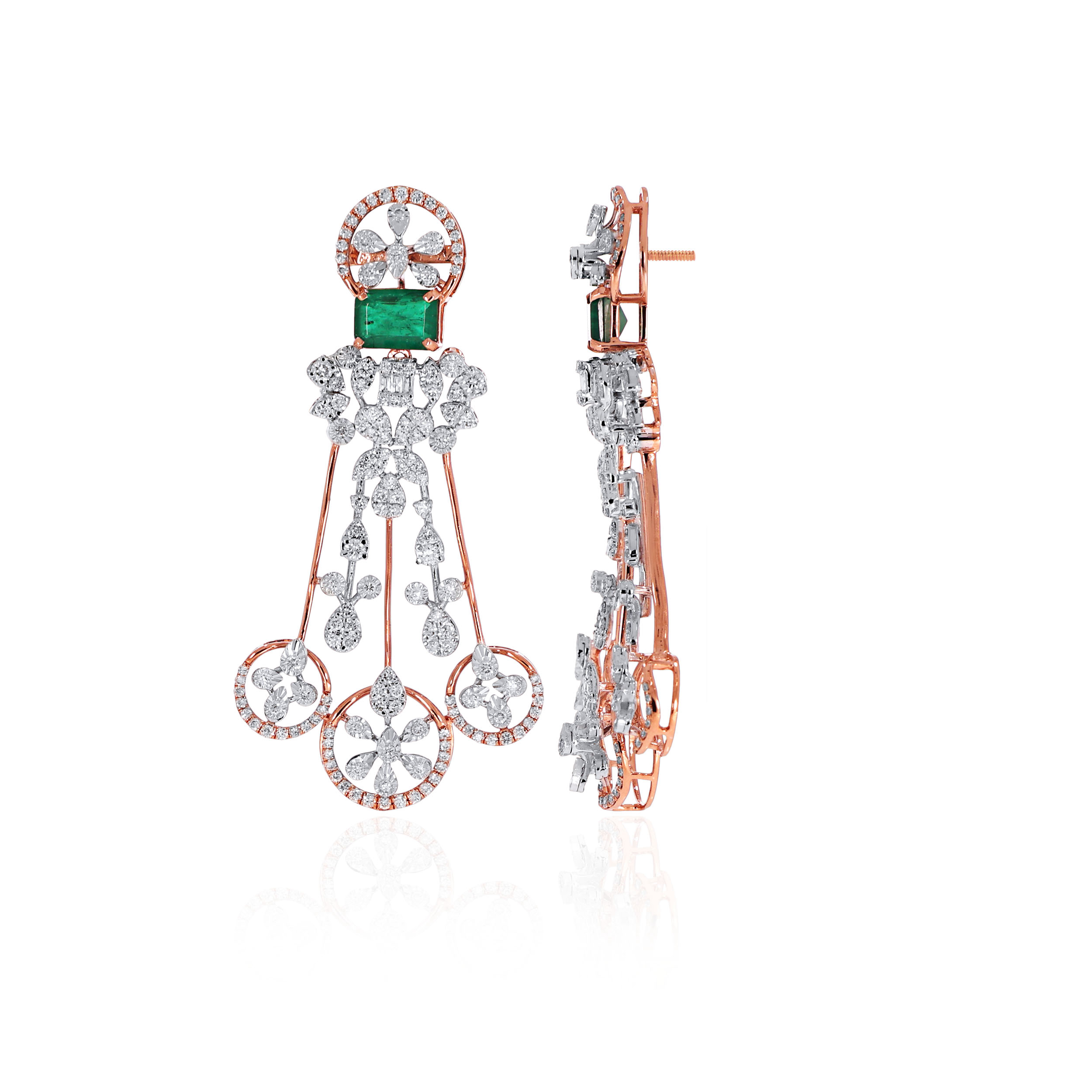 14K Rose Gold Diamond Earrings-DTGN-D000785195 - Senco Gold and Diamonds