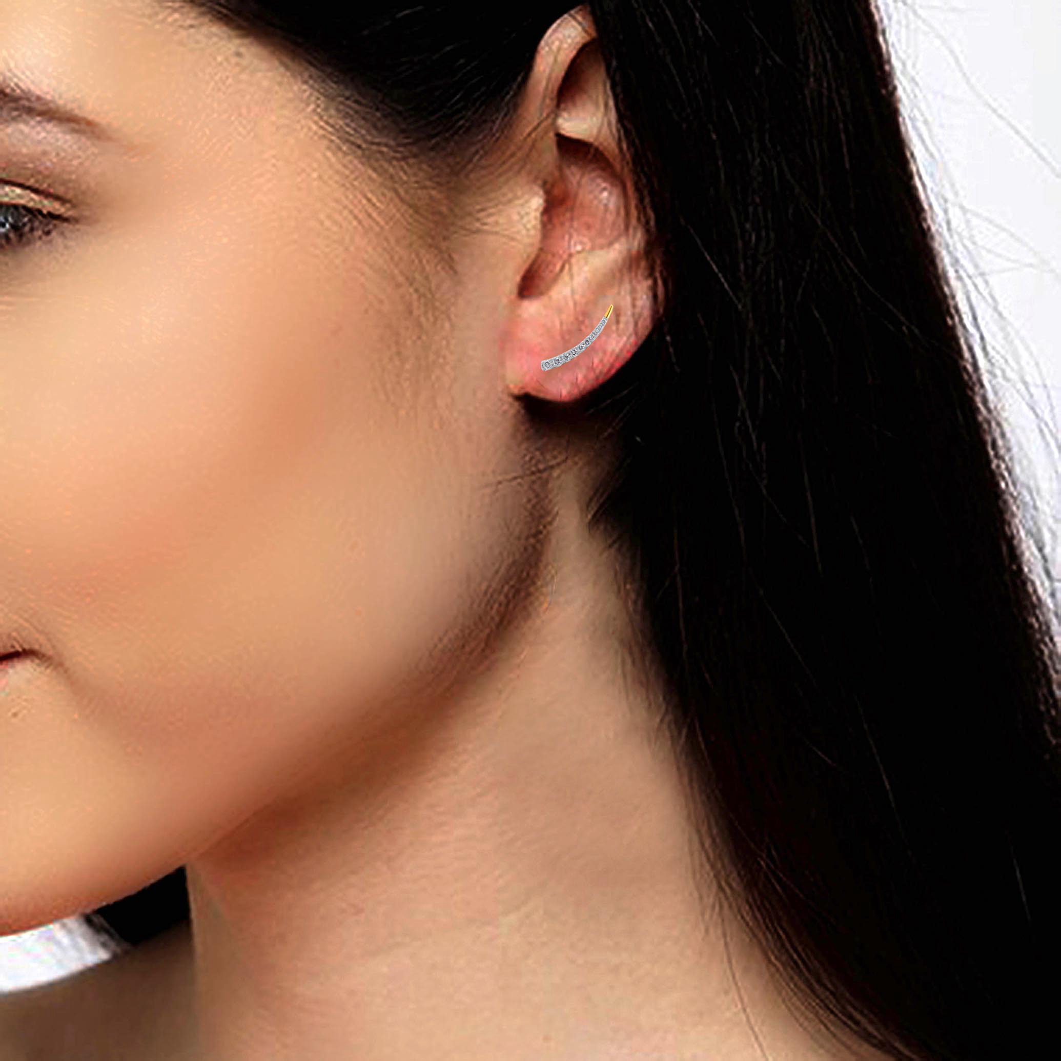 Empowering Sword Diamond Hook Earrings - Senco Gold and Diamonds