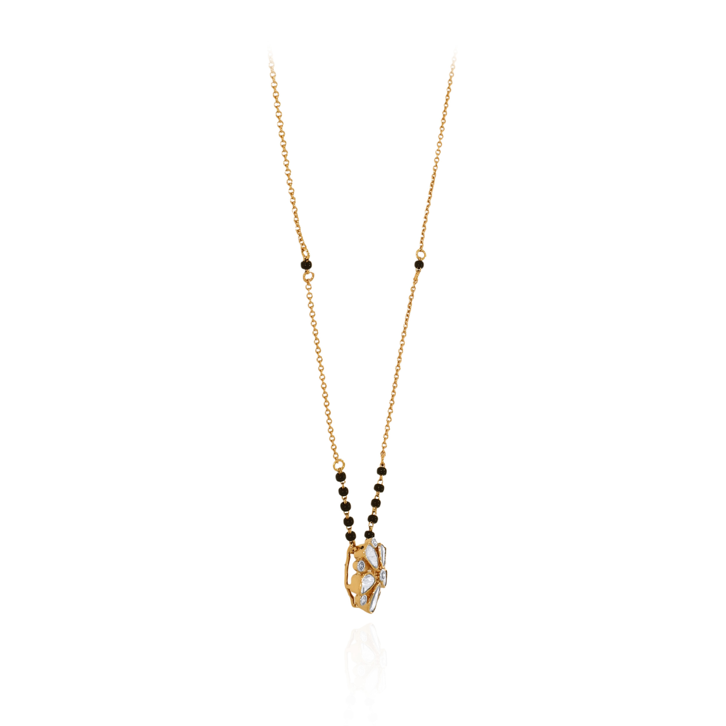 Luna Serene Polki Diamond Mangalsutra - Senco Gold and Diamonds