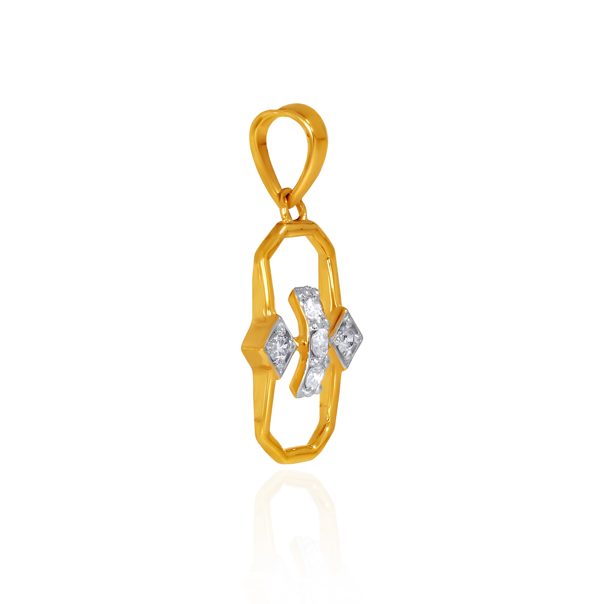 Structured Sparkle Diamond Pendant - Senco Gold and Diamonds